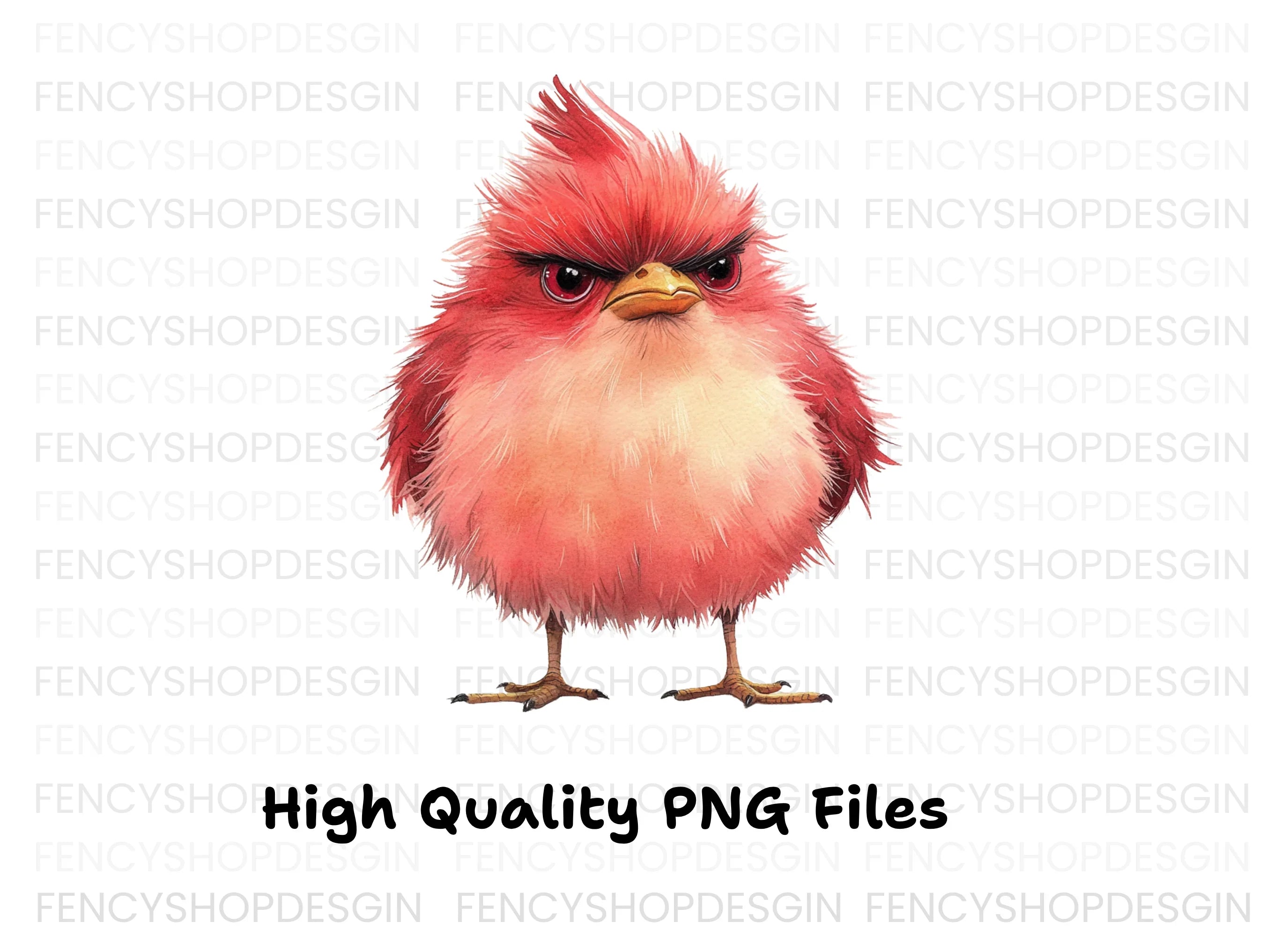Angry Red Bird Illustration Clipart Bundle