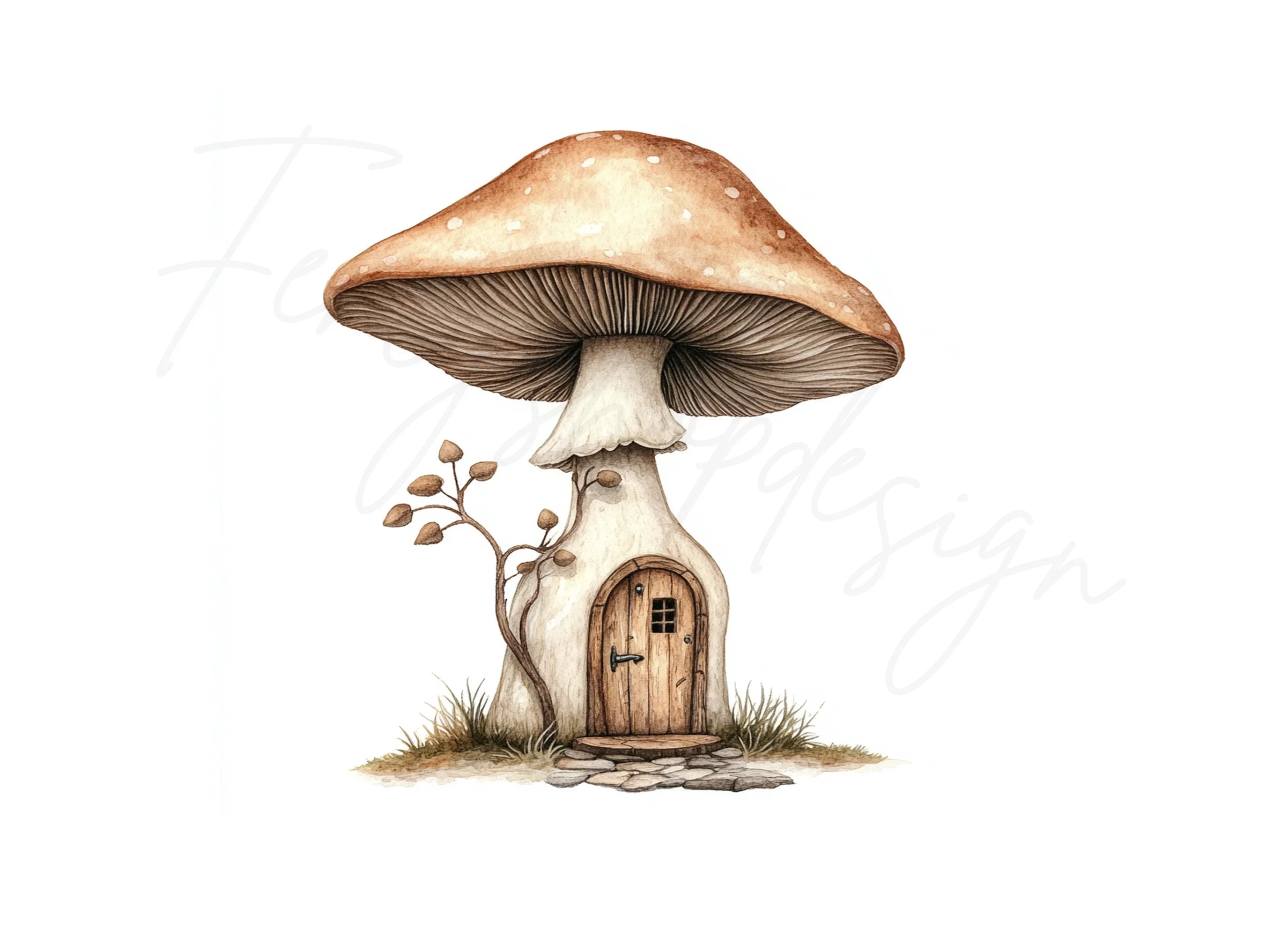 Mushroom House Clipart Bundle