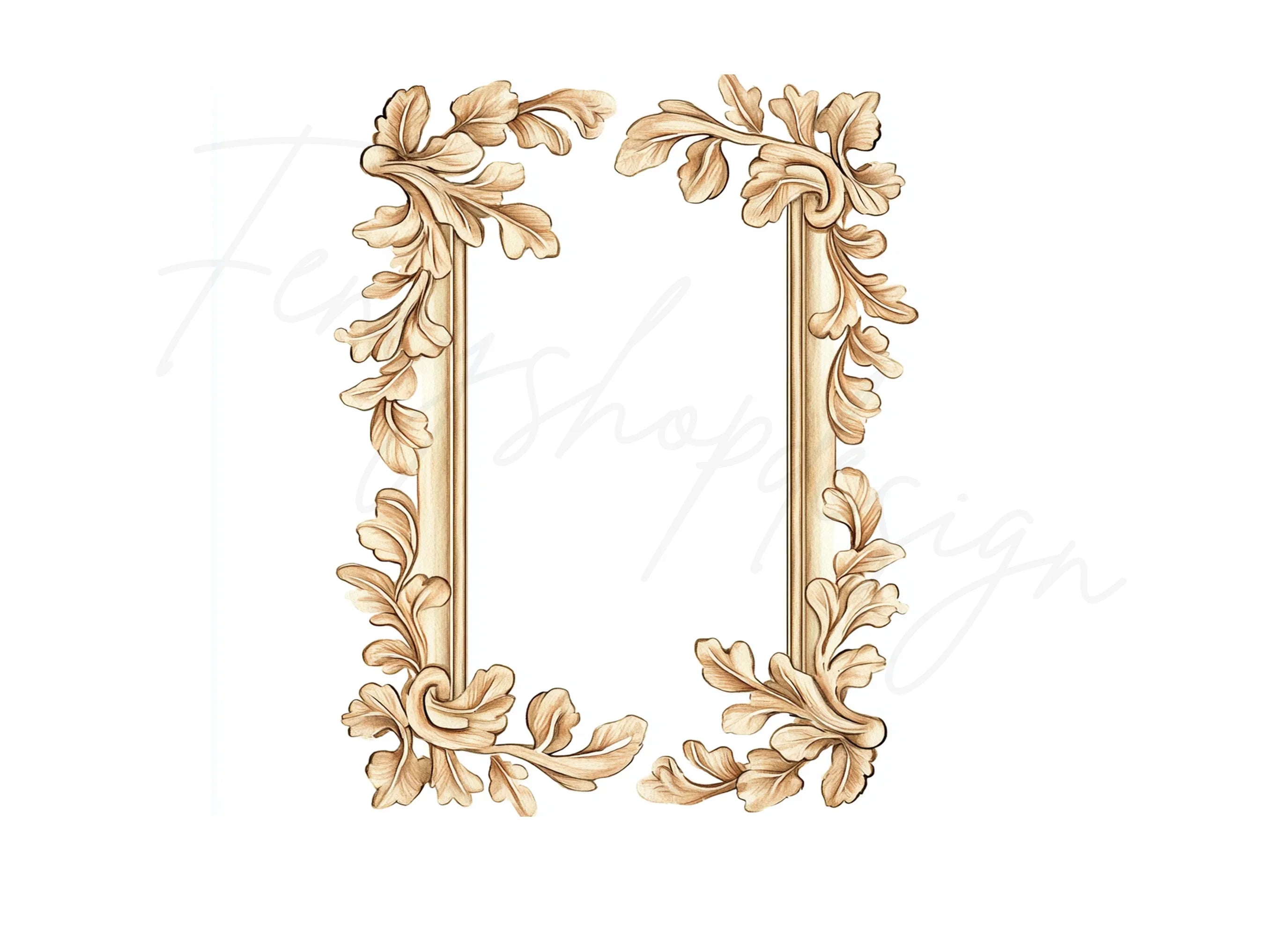 Ornate Vintage Frames Clipart Bundle