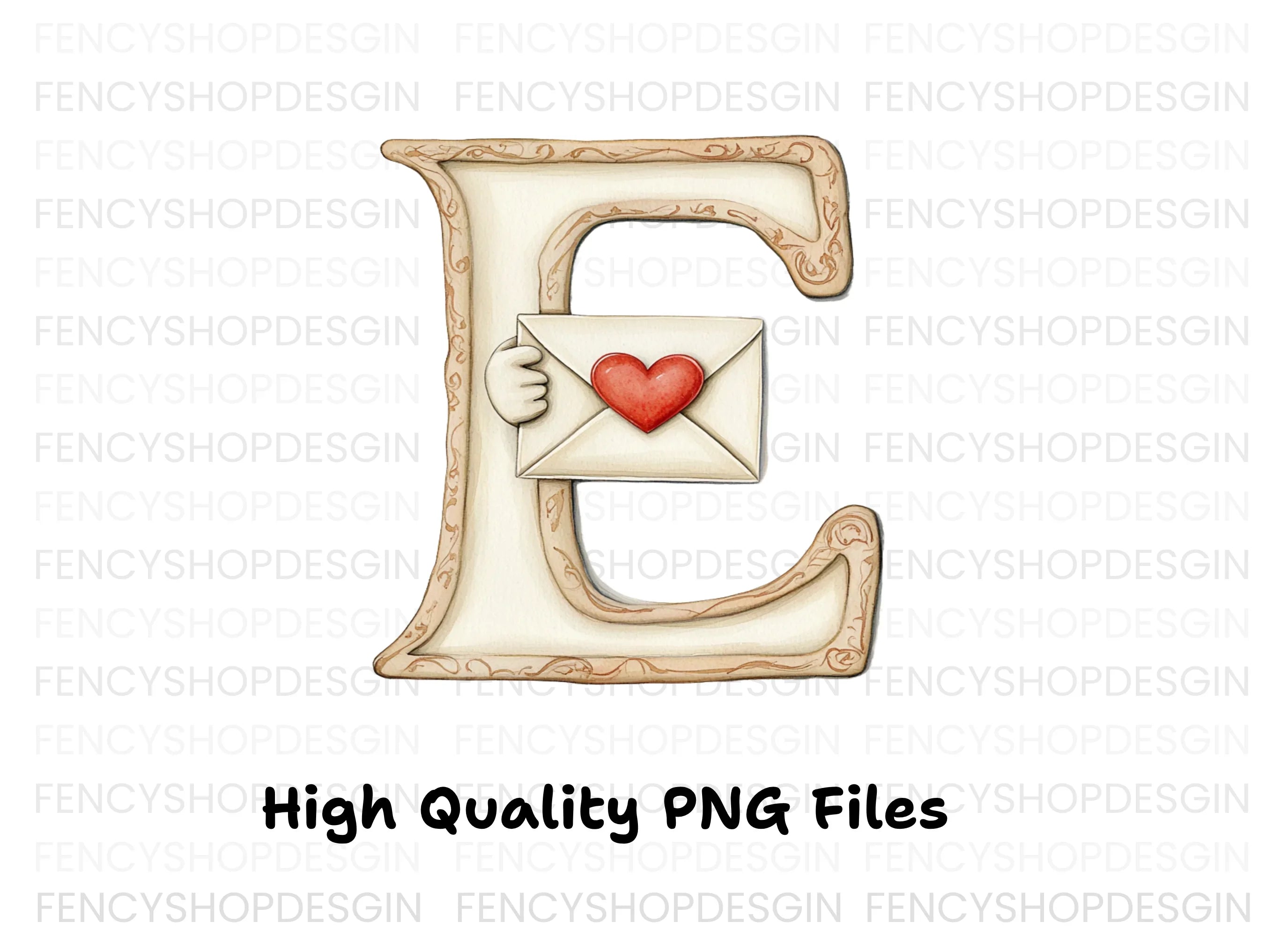 Ornate Love Letter Clipart Bundle