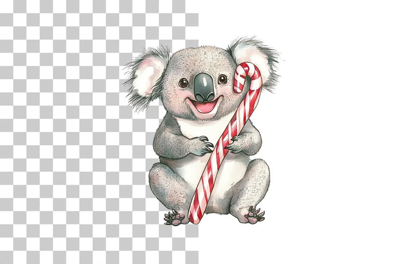 Cute Christmas Koala Candy Cane Clipart Bundle - CraftNest - Digital Crafting and Art