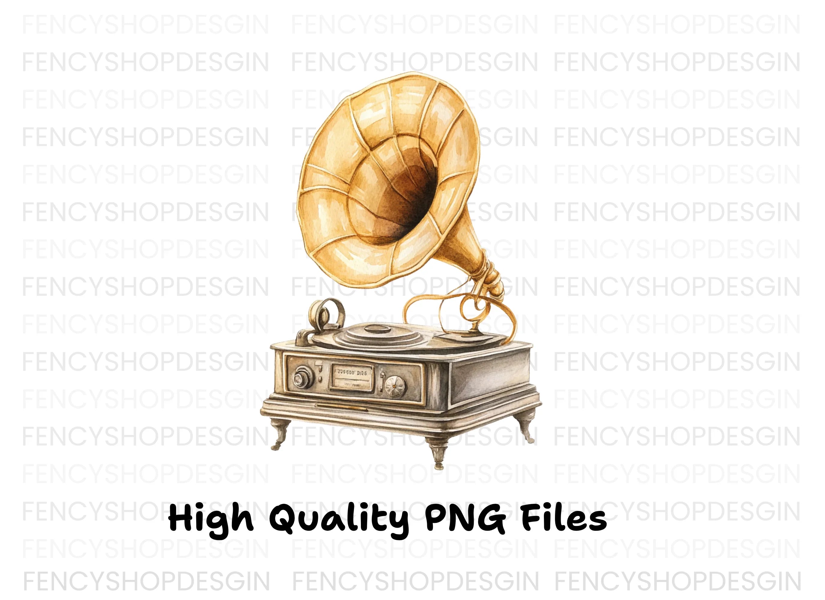 Vintage Gramophone Clipart Bundle