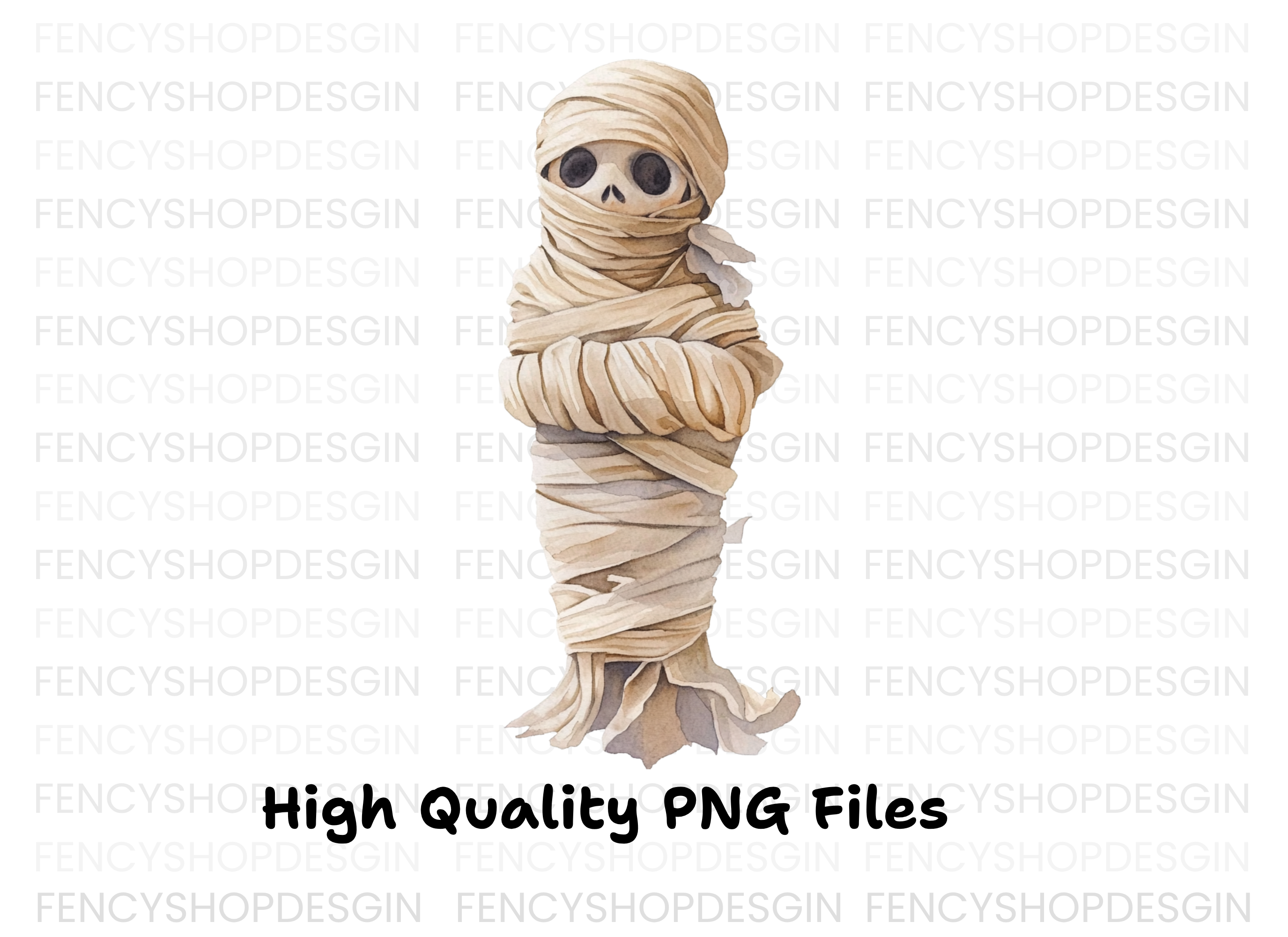 Cute Spooky Mummy Halloween Clipart Bundle