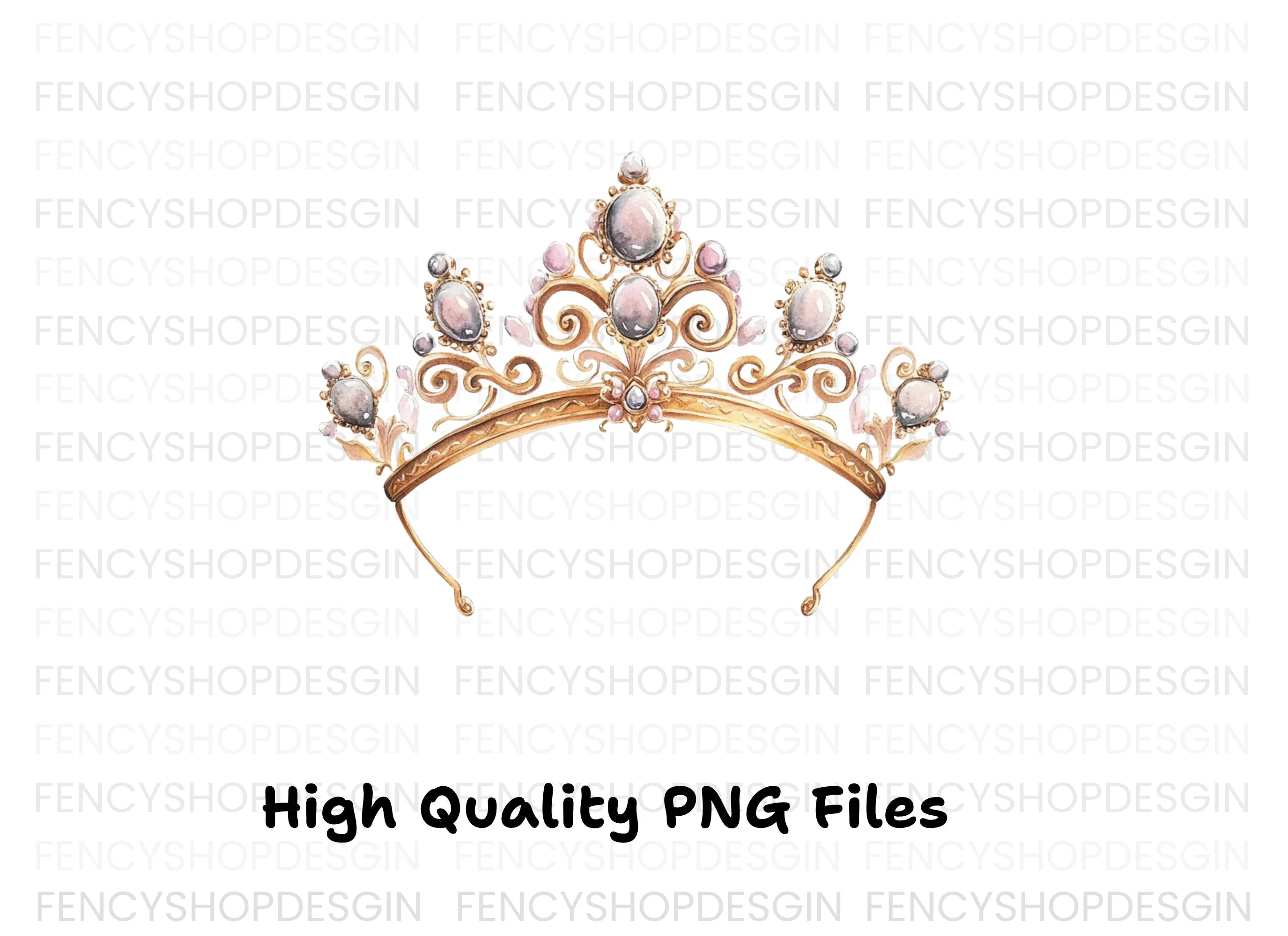 Elegant Princess Tiara Clipart Bundle
