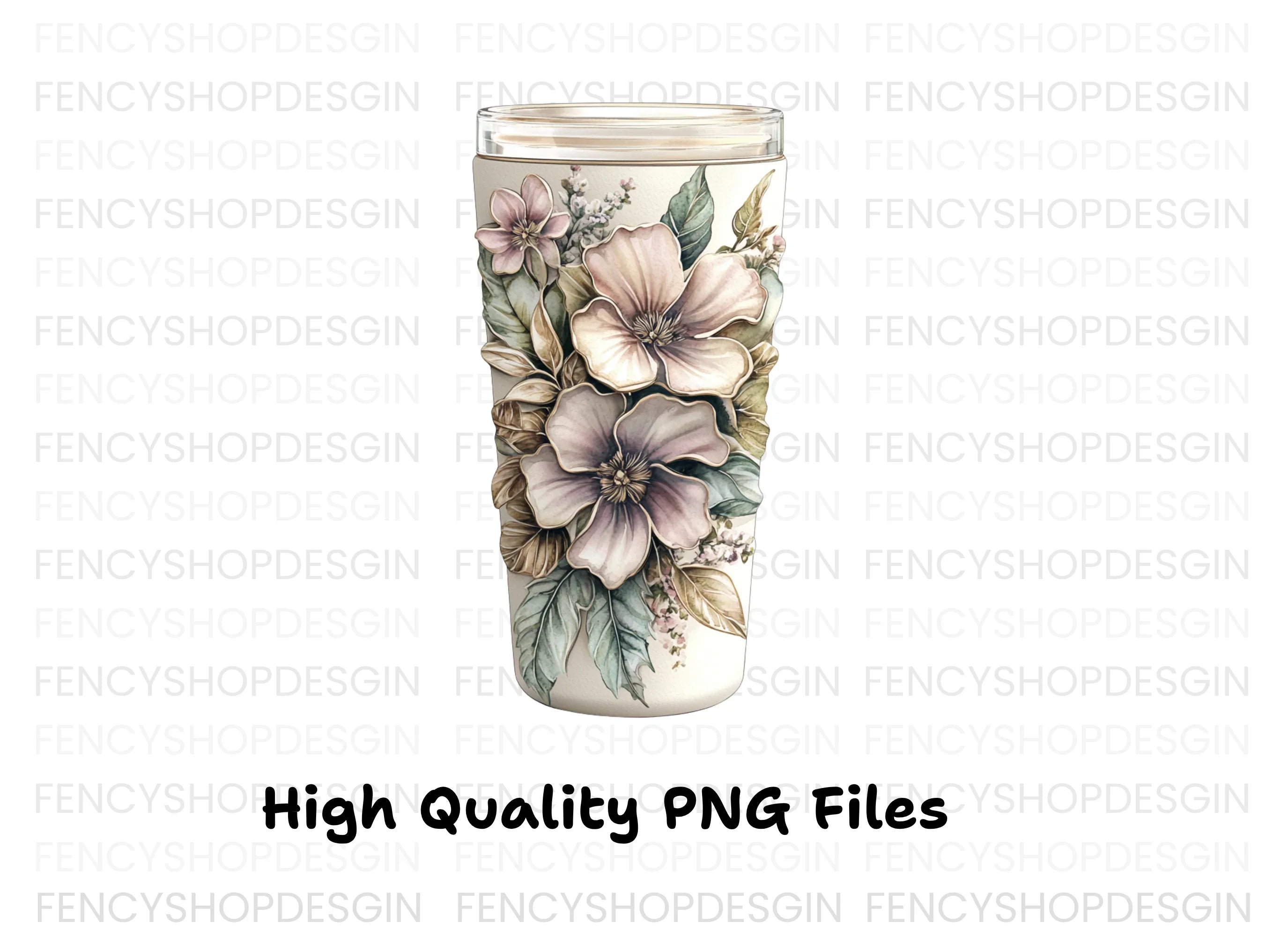 Floral Tumbler Clipart Bundle
