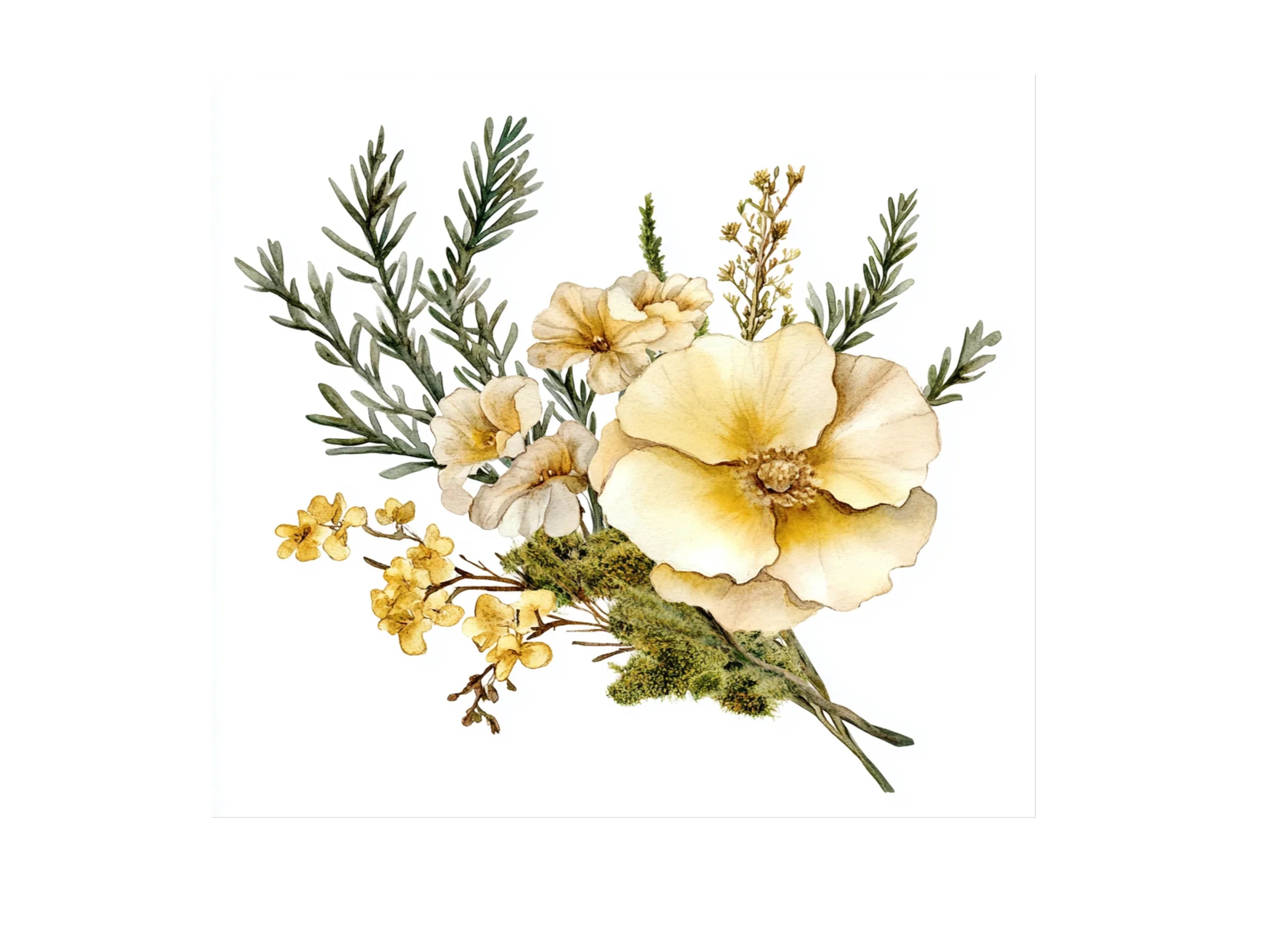 Yellow Floral Bouquet Clipart Bundle
