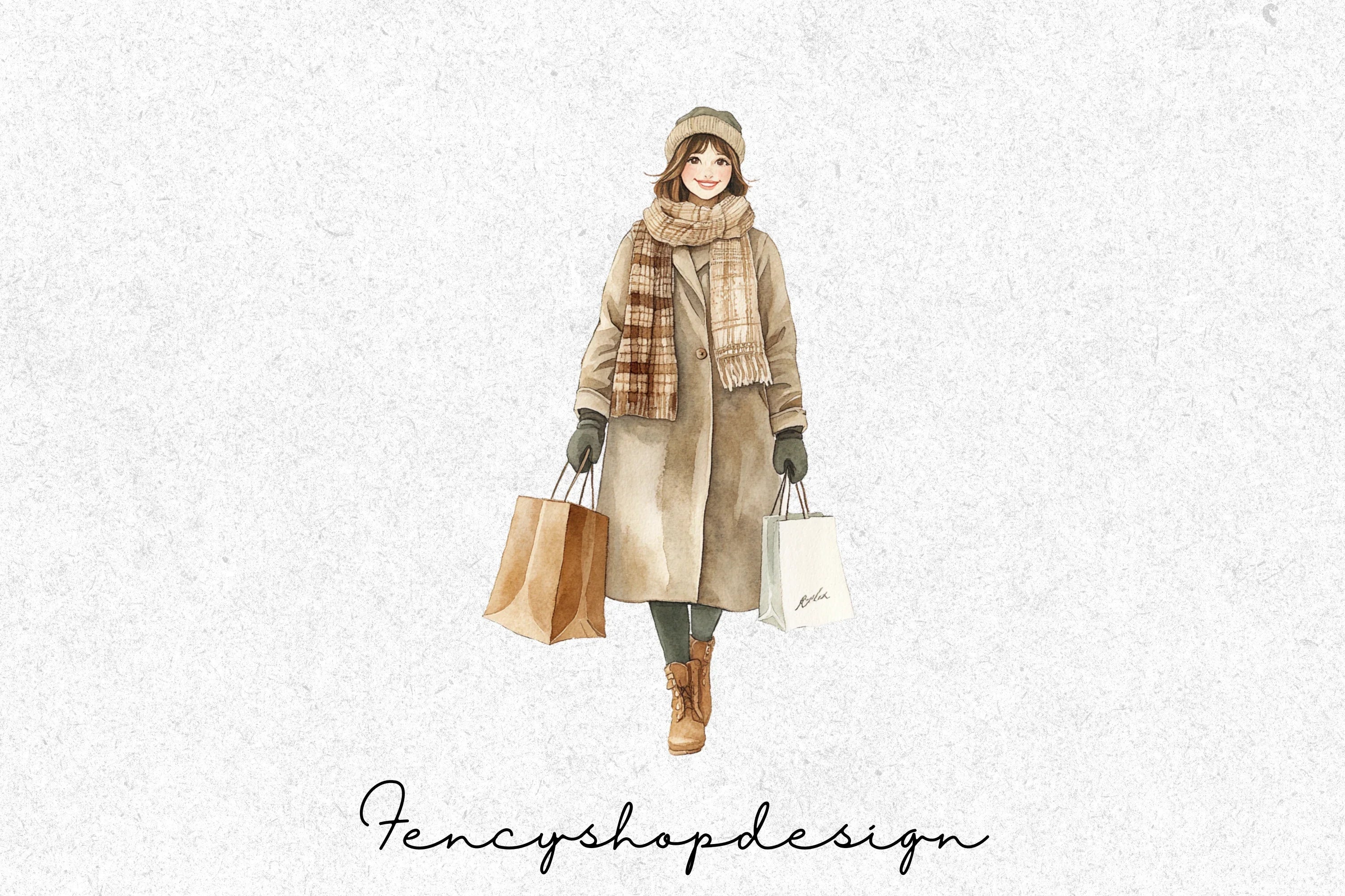 Festive Winter Women Clipart Bundle