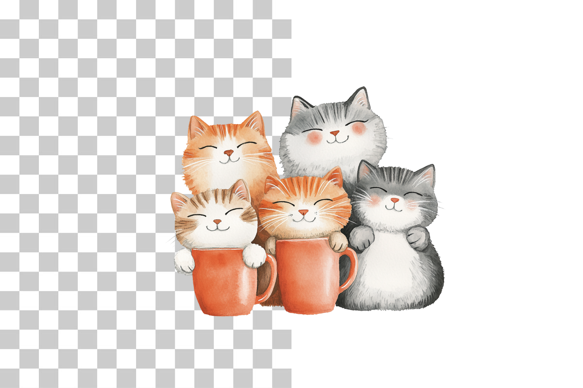 Cute Cats Mug Wrap Design Bundle