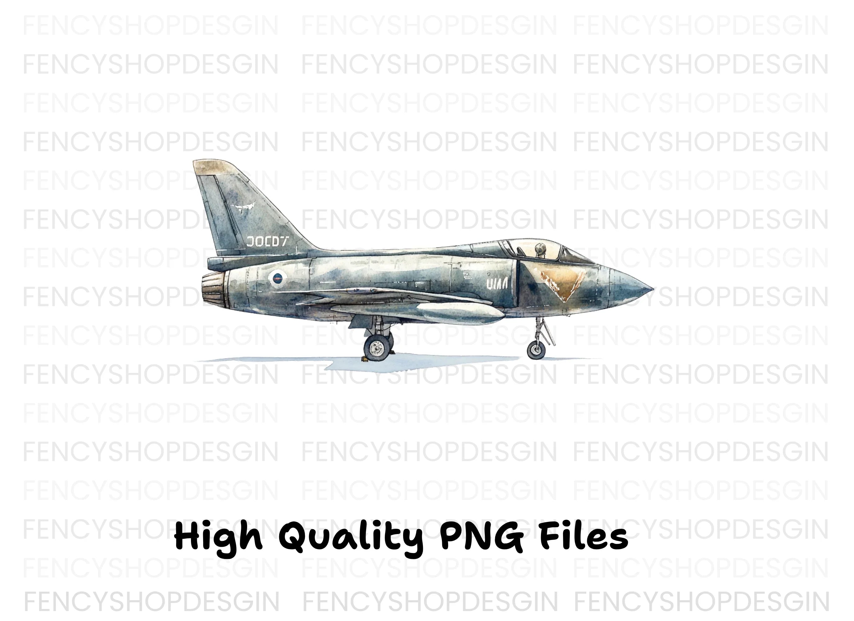 Vintage Military Jet Aircraft Clipart Bundle
