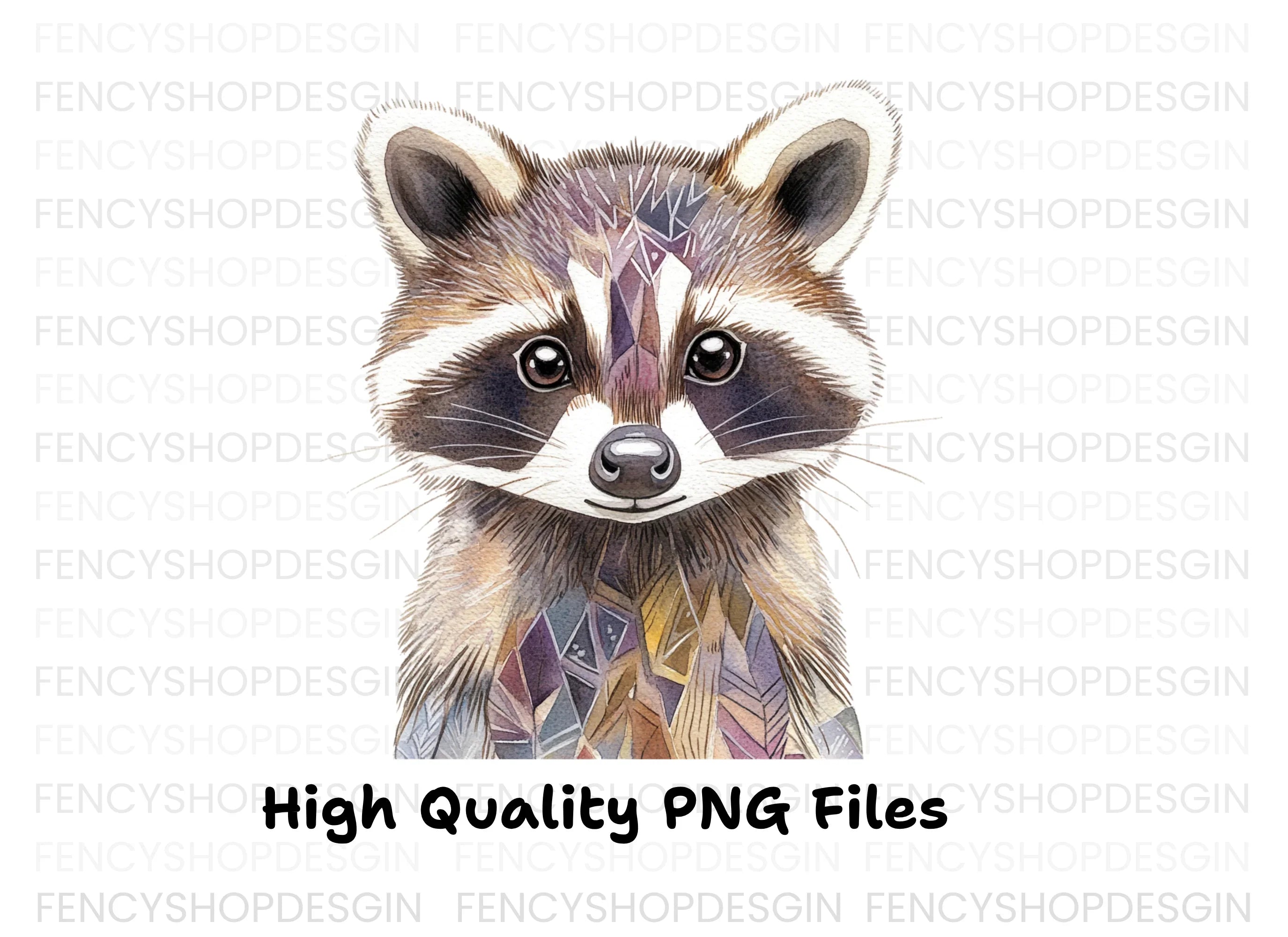 Cute Raccoon Faces Clipart Bundle