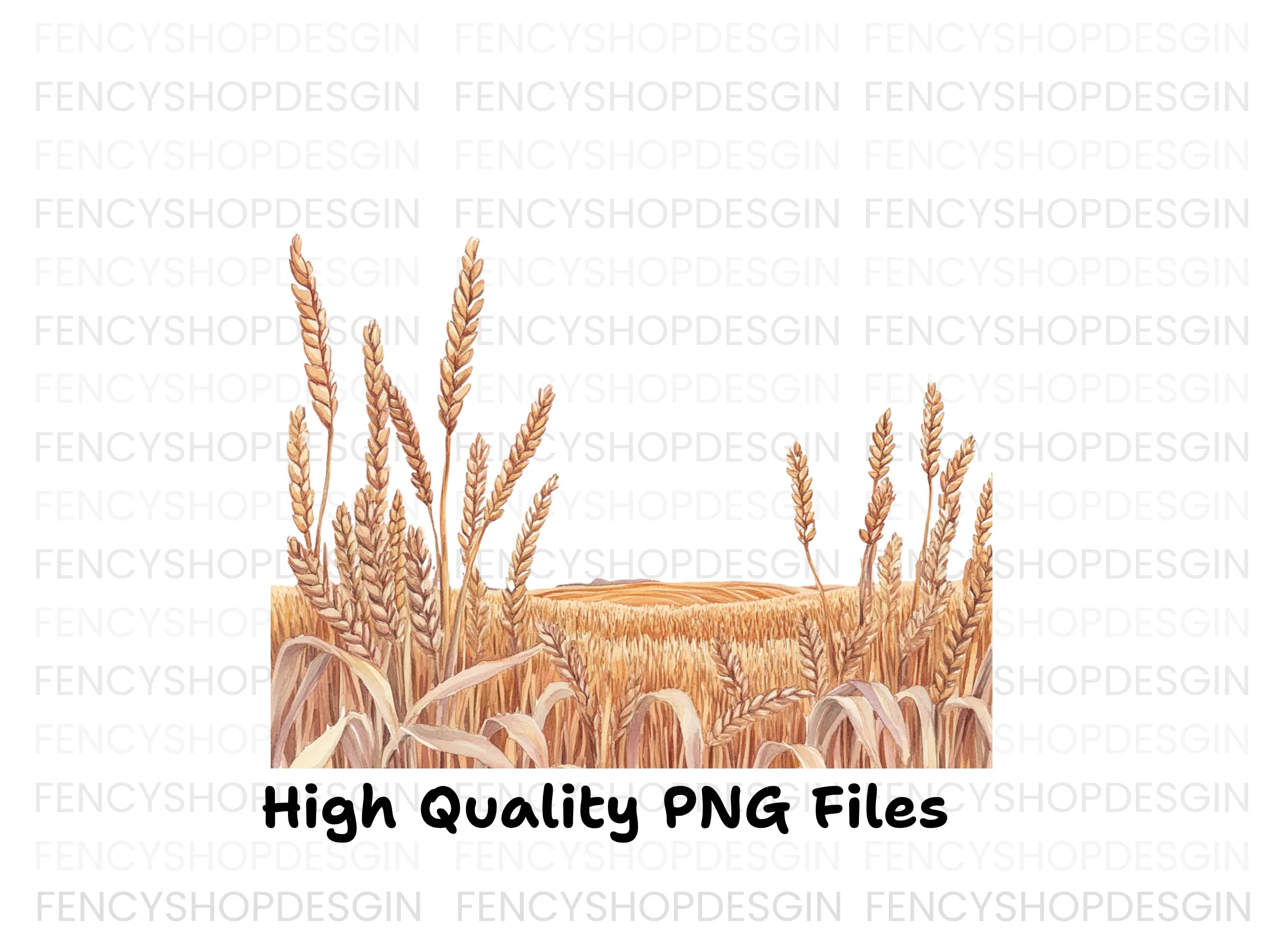 Golden Wheat Field Clipart Bundle