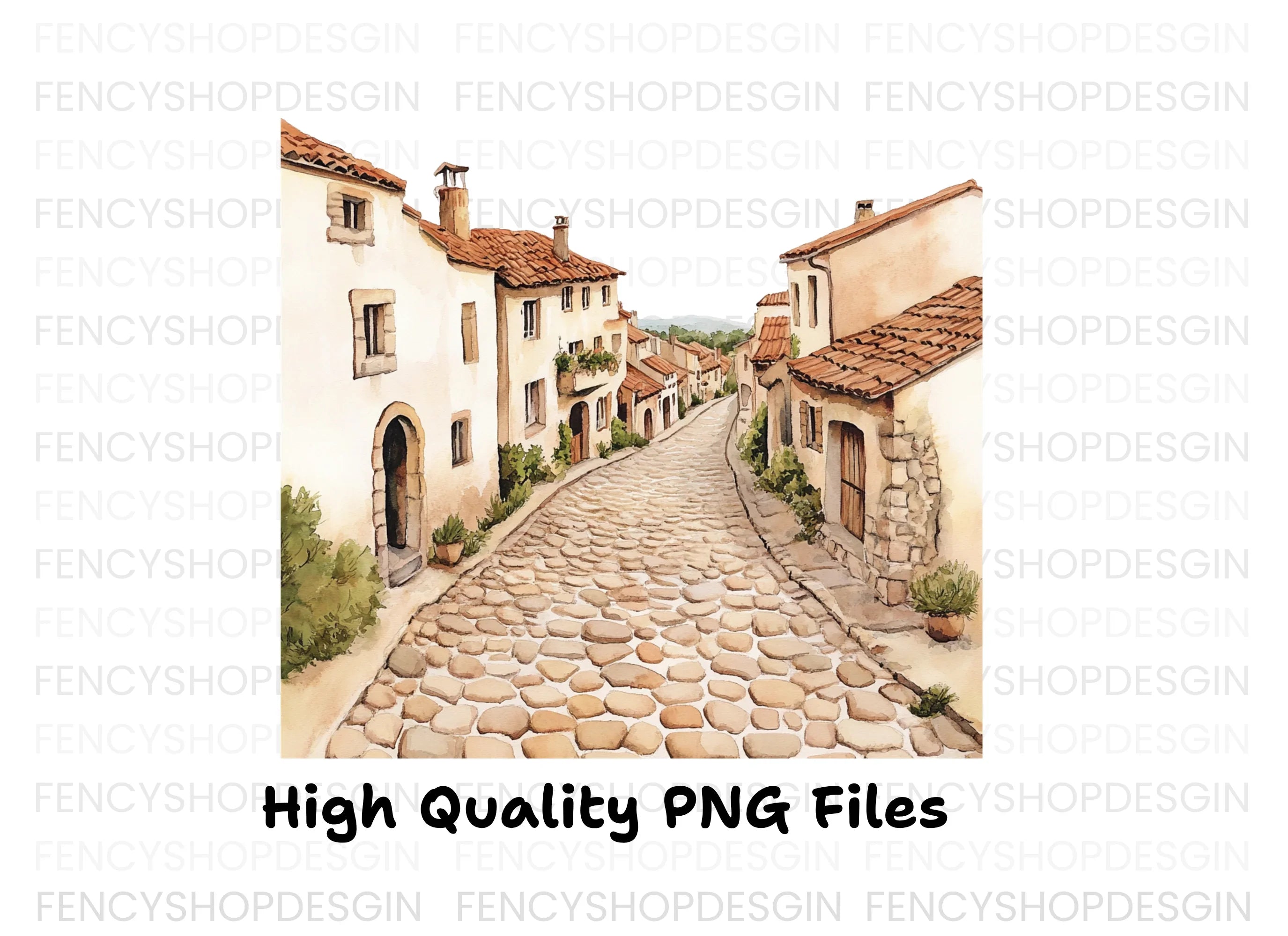 European Village Street Clipart Bundle