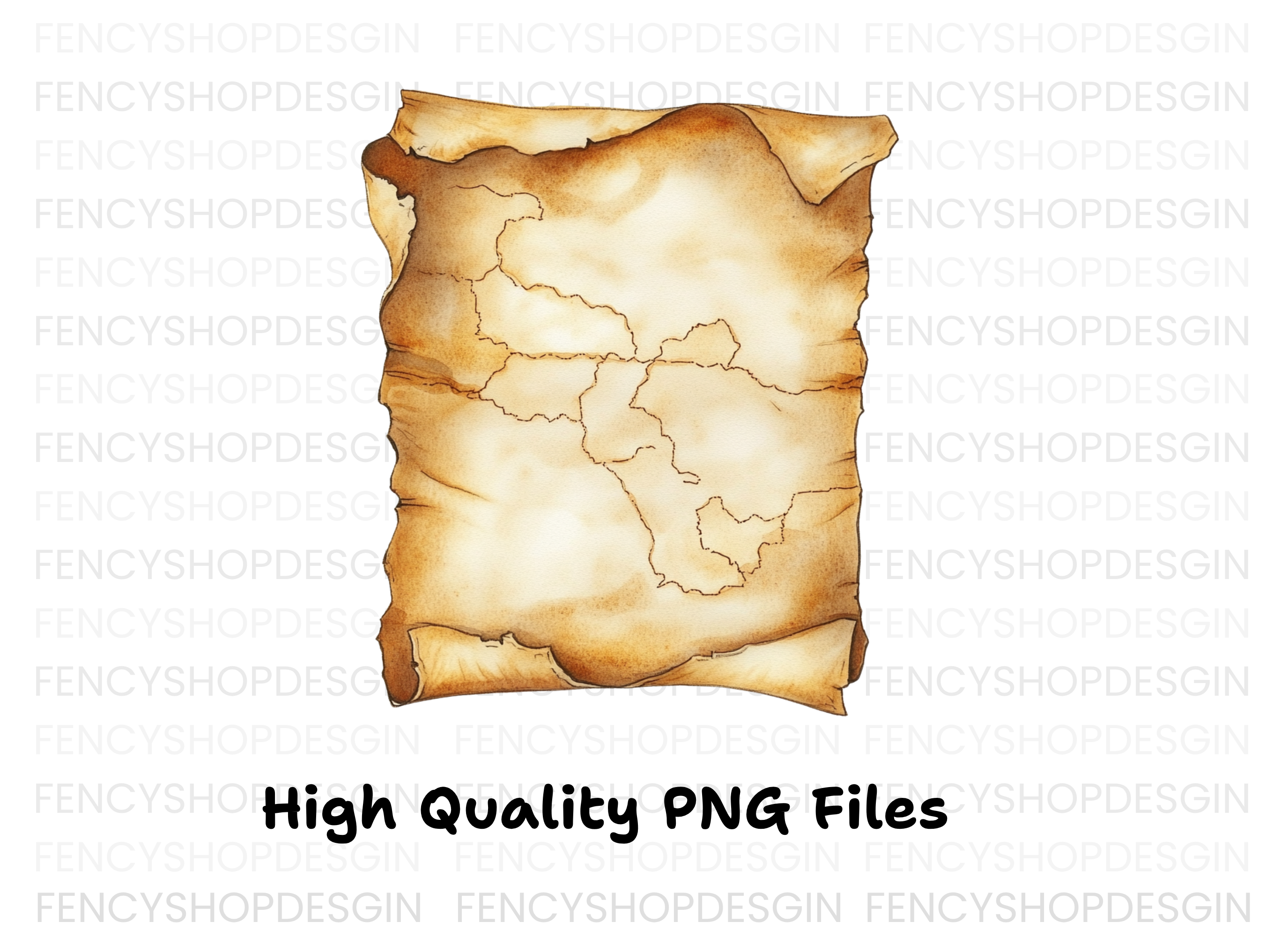 Blank Scroll Map Clipart Bundle