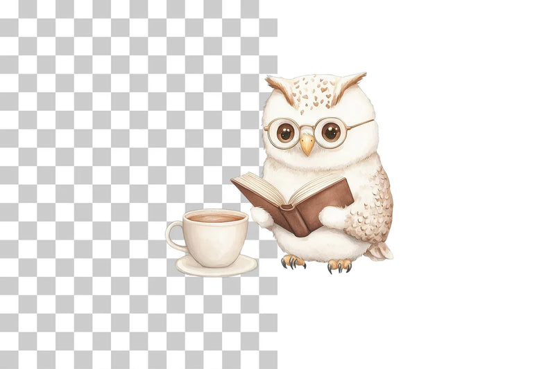 Cozy Owl Coffee & Tea Time Clipart Bundle - CraftNest - Digital Crafting and Art