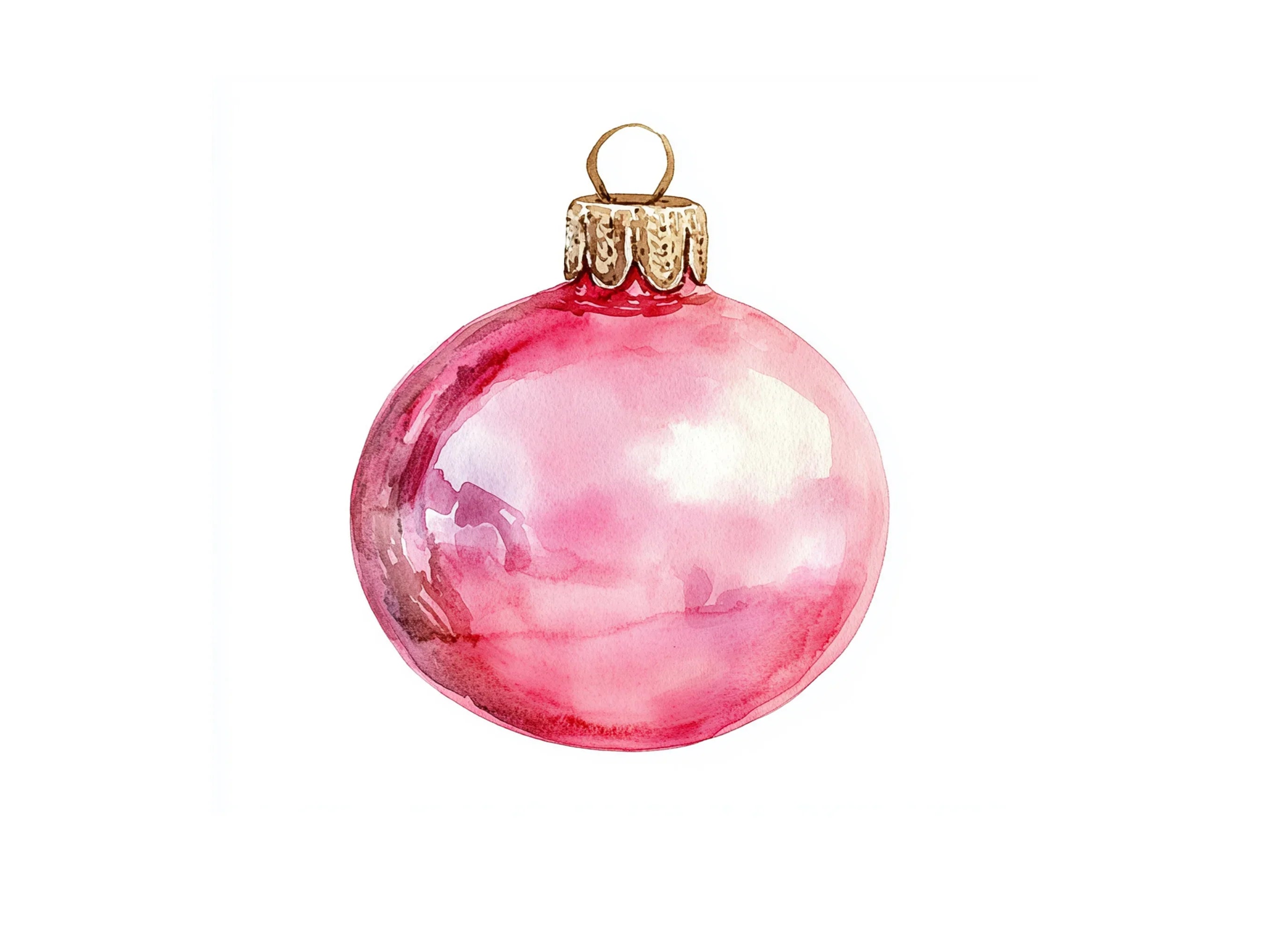Pink Christmas Baubles Clipart Bundle