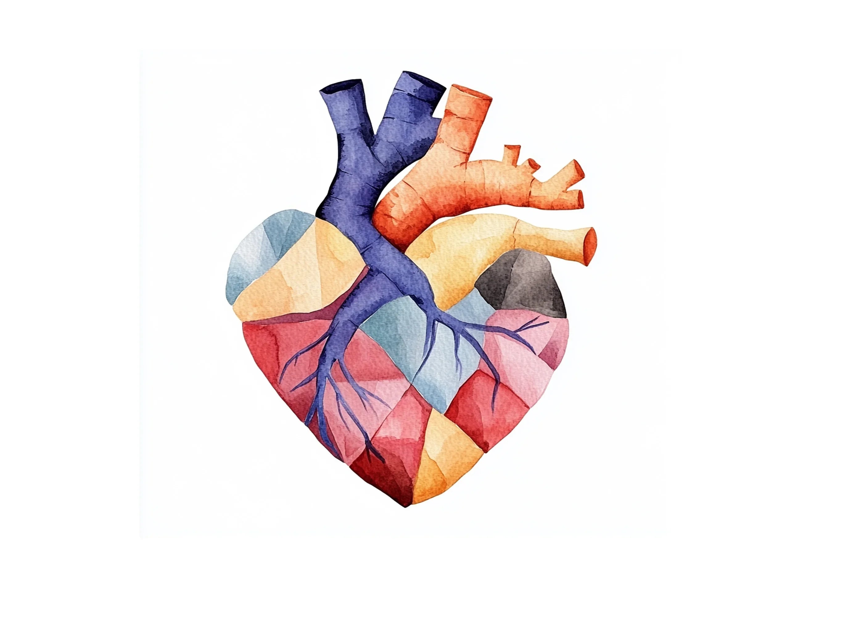 Geometric Anatomical Hearts Clipart Bundle