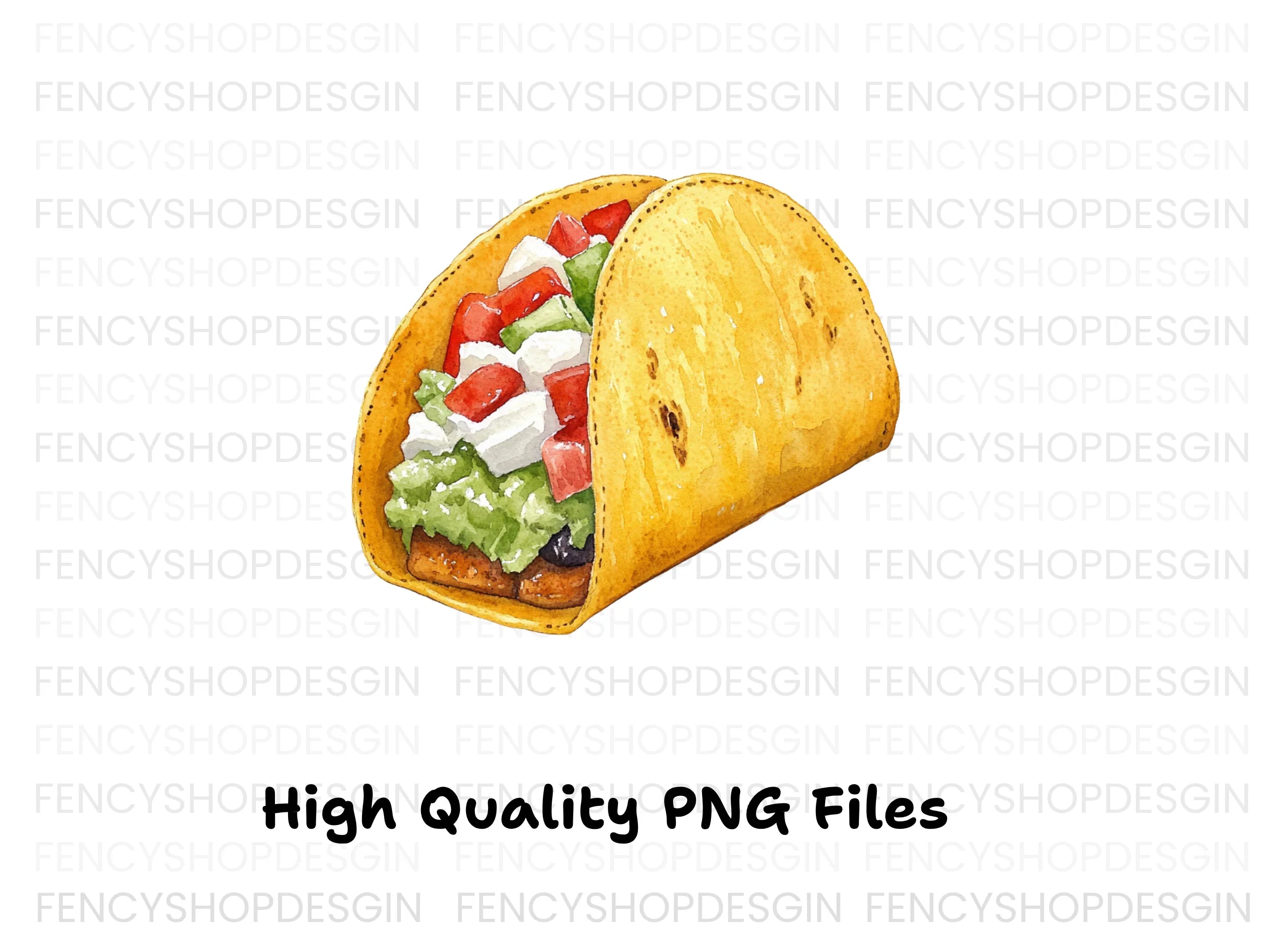 Gourmet Tacos with Avocado Cheese Clipart Bundle