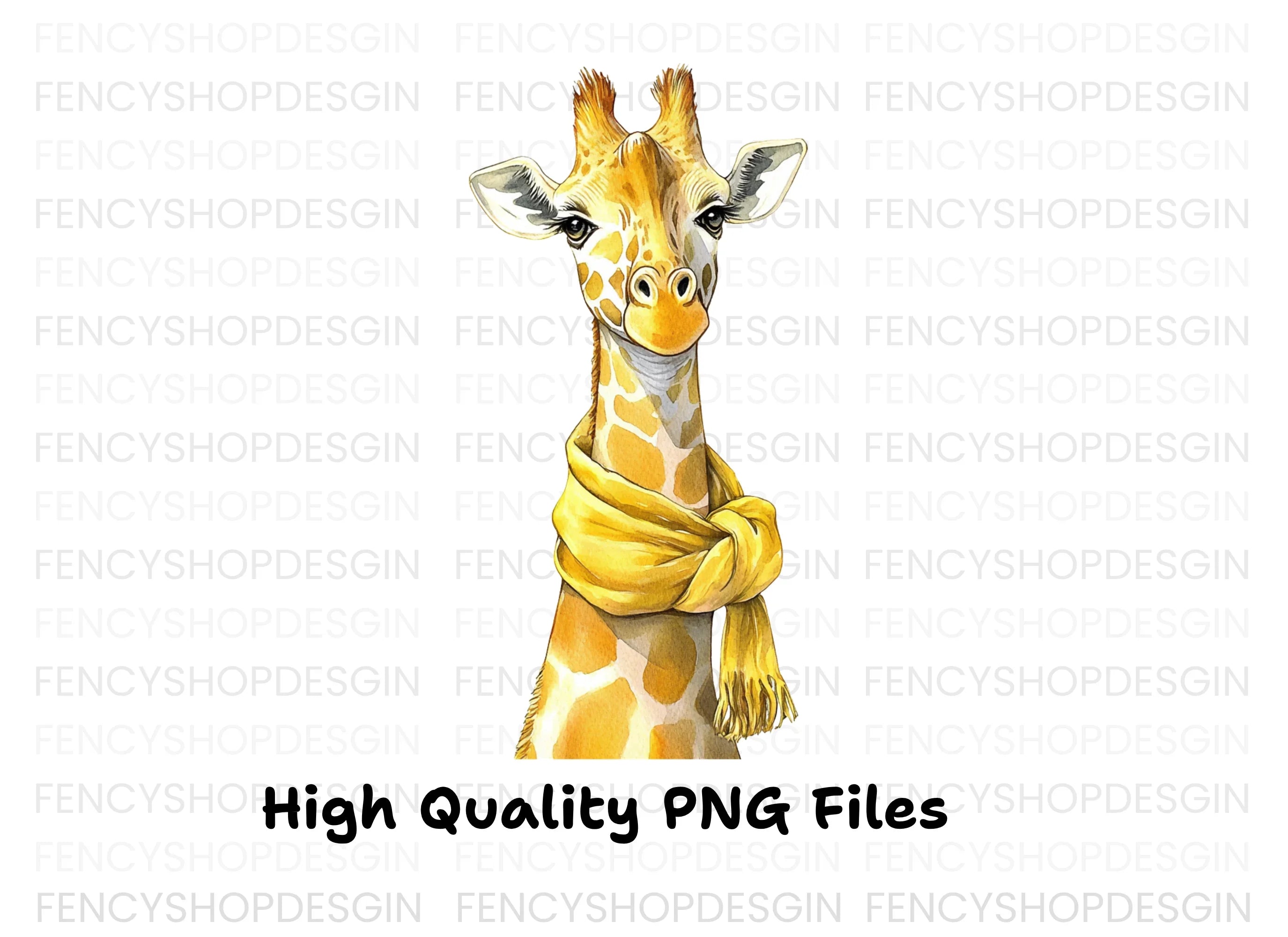 Chic Giraffe with Scarf Clipart Bundle