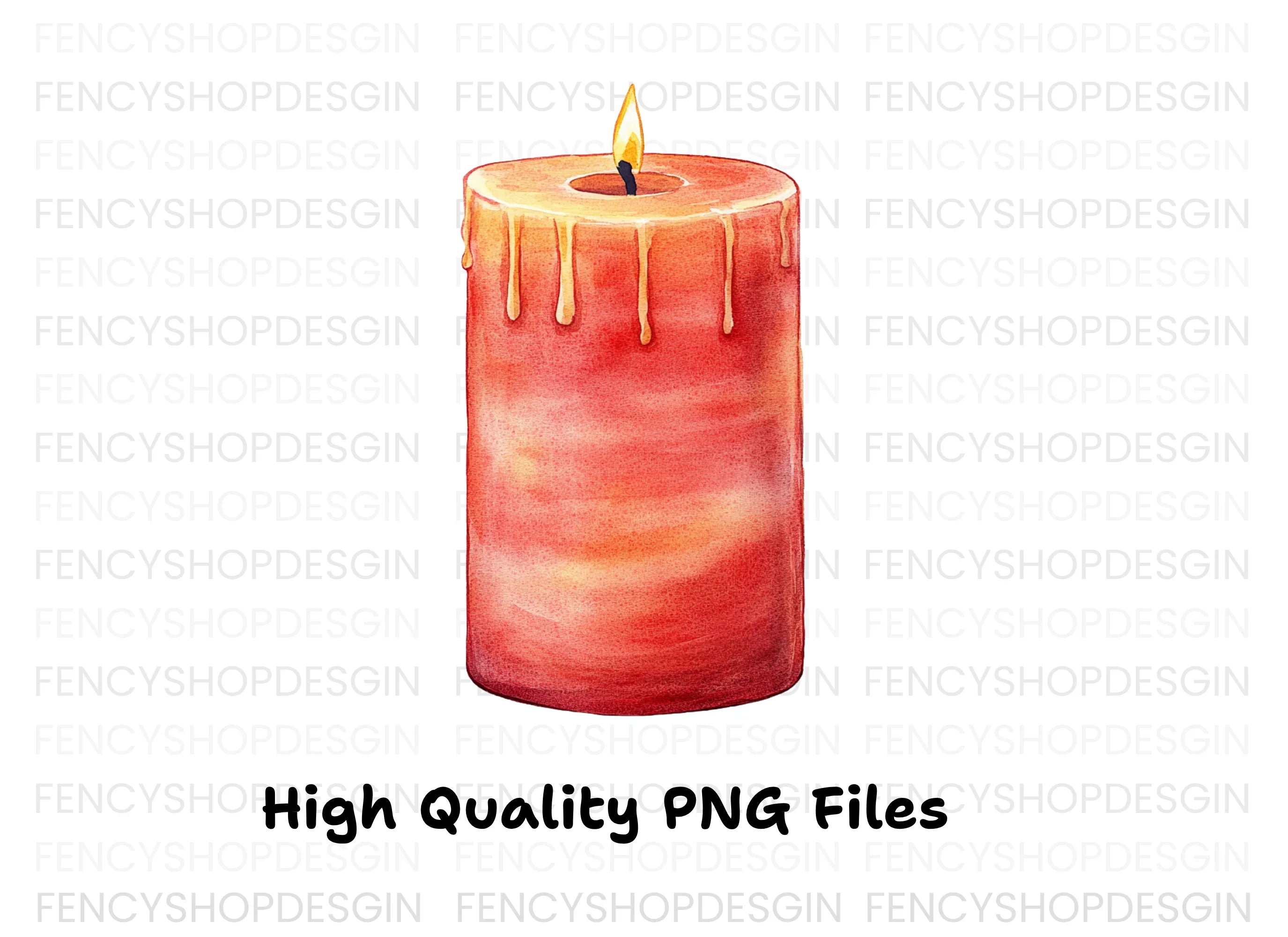 Red Candle Clipart Bundle