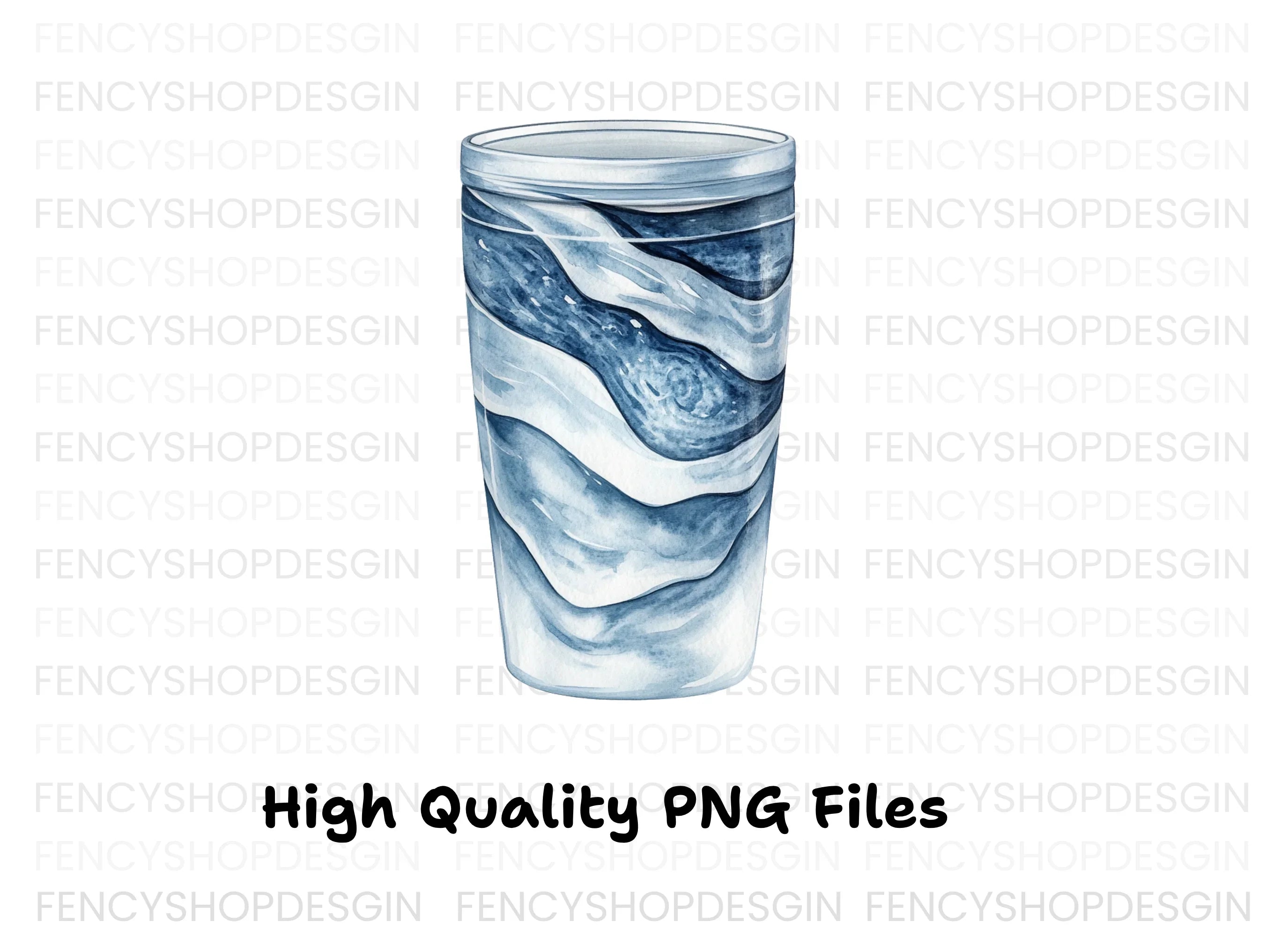 Blue Swirl Glass Clipart Bundle