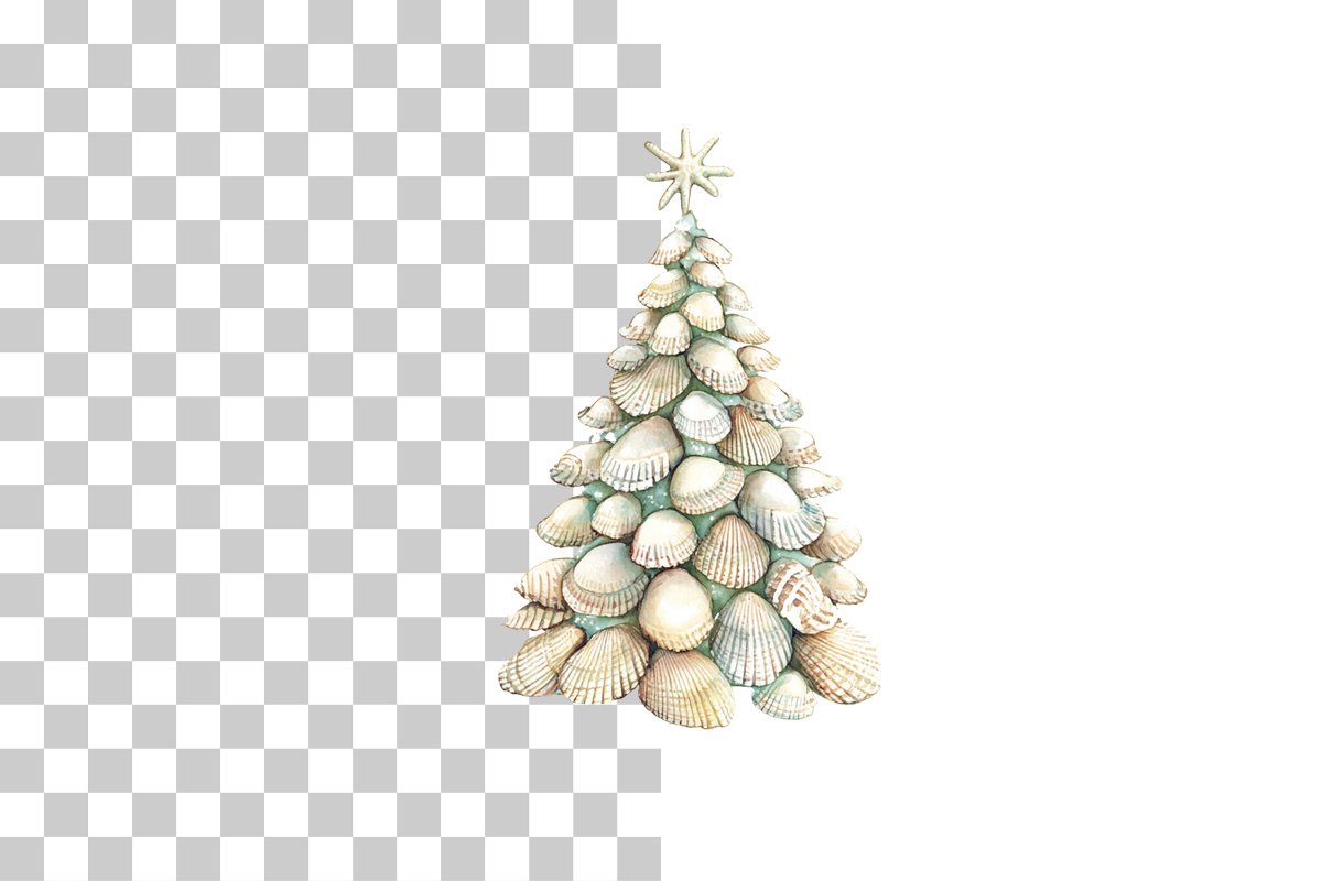 Seashell Christmas Tree Clipart Bundle