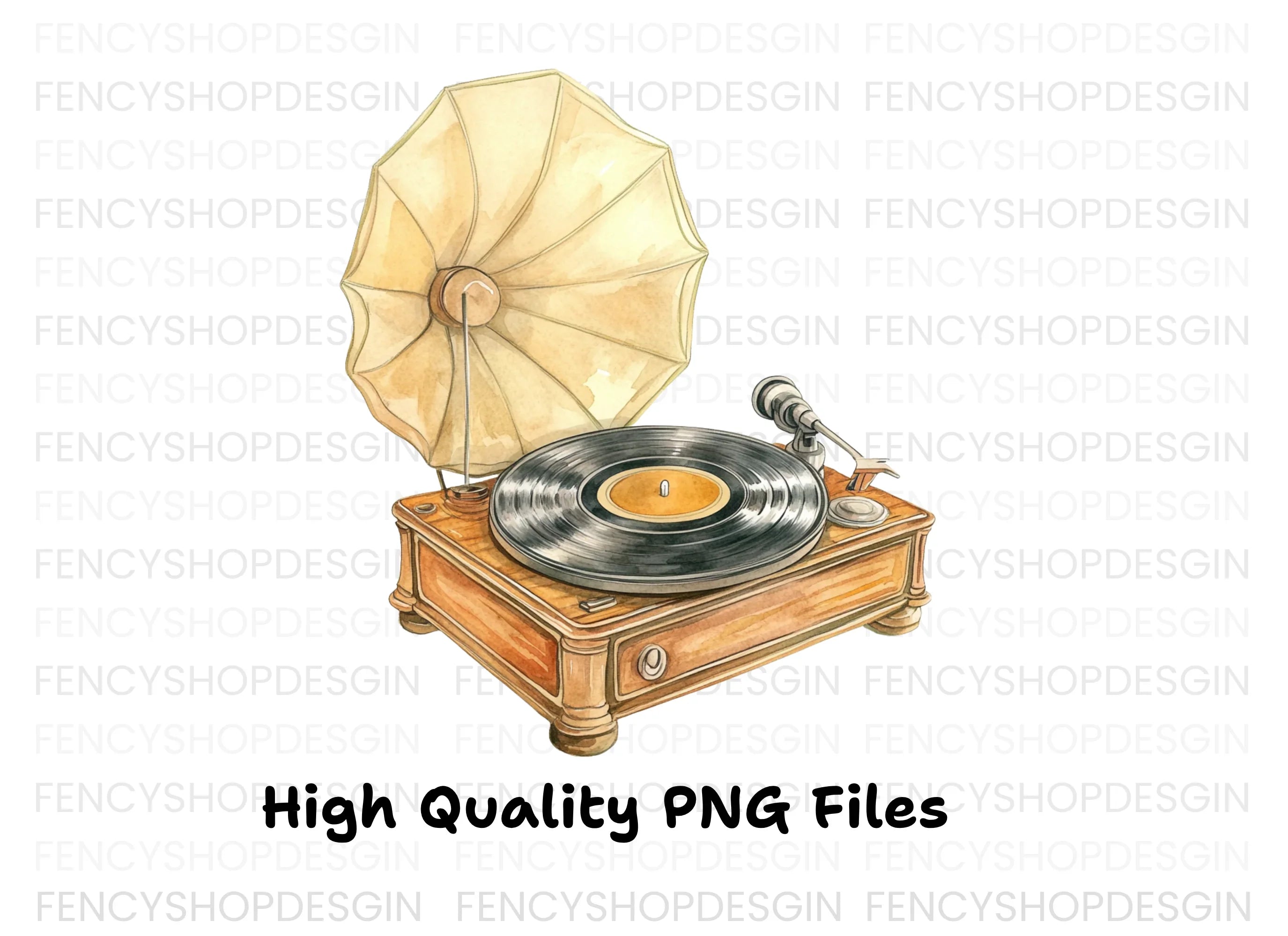 Vintage Gramophone Clipart Bundle