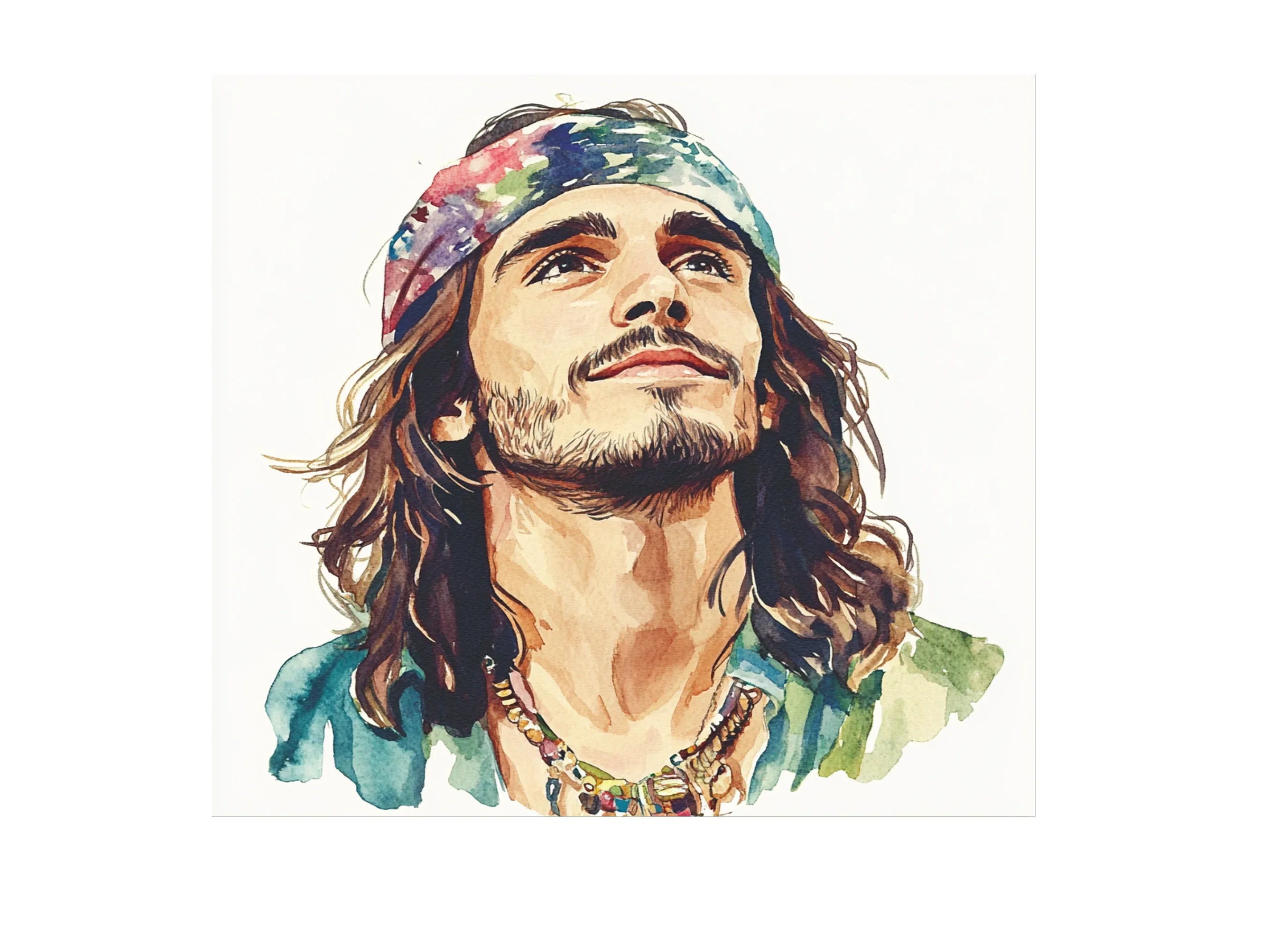 Hippie Men Portraits Clipart Bundle