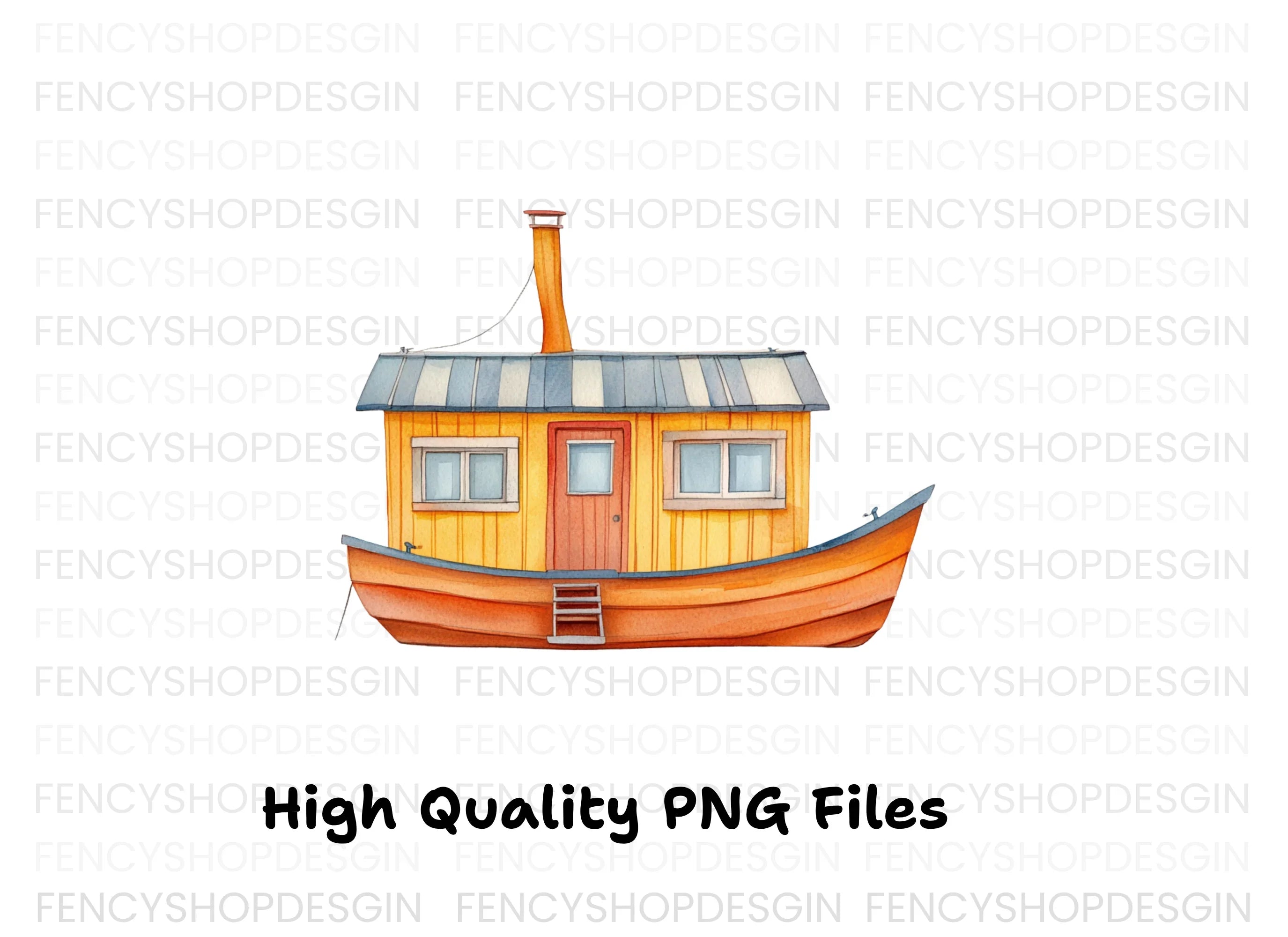 Charming Houseboat Clipart Bundle