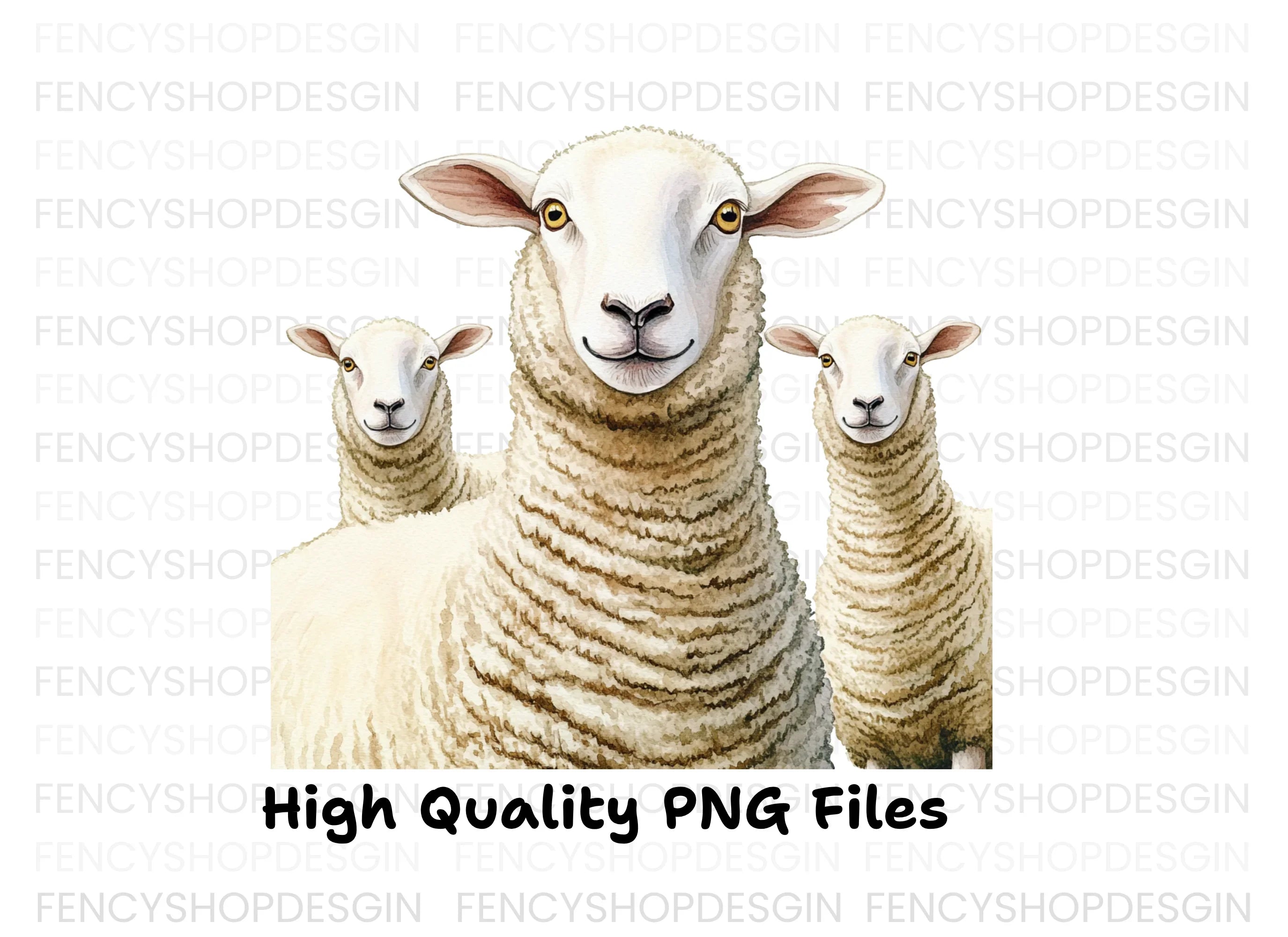Cute Sheep Family Clipart Bundle