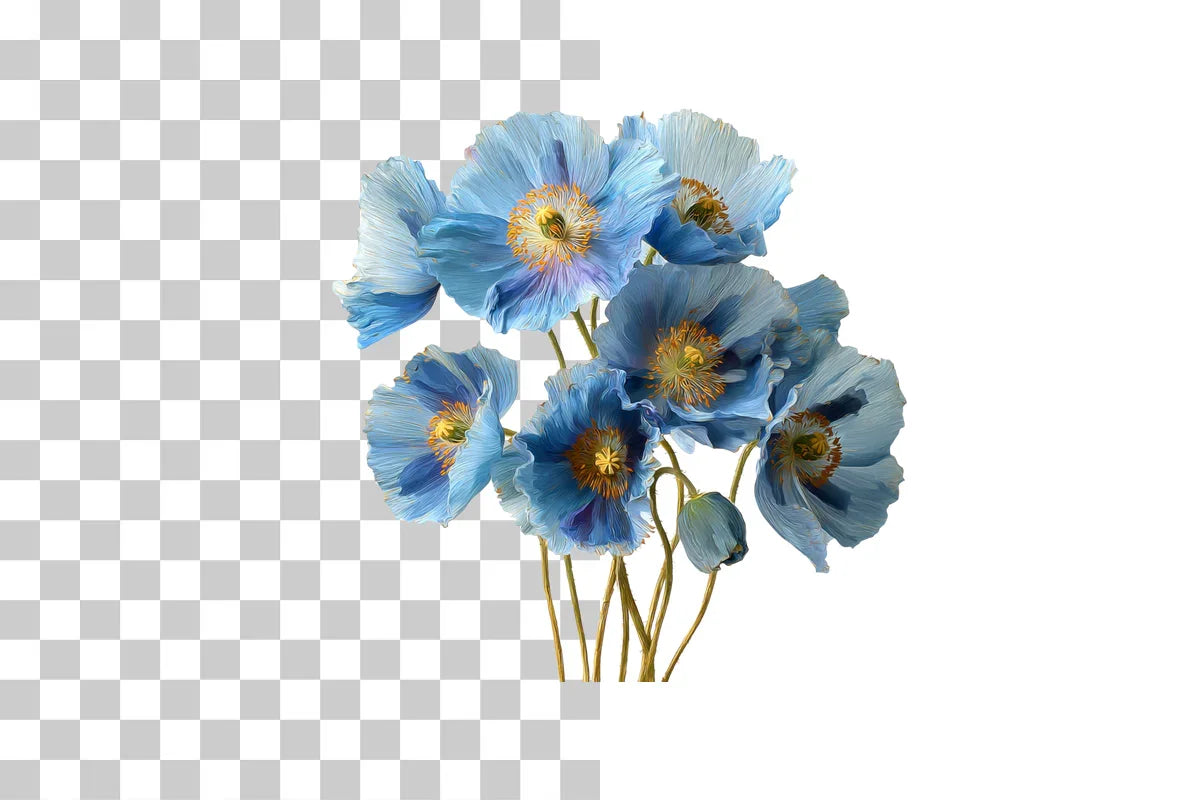 Blue Flower Clipart Bundle - CraftNest - Digital Crafting and Art