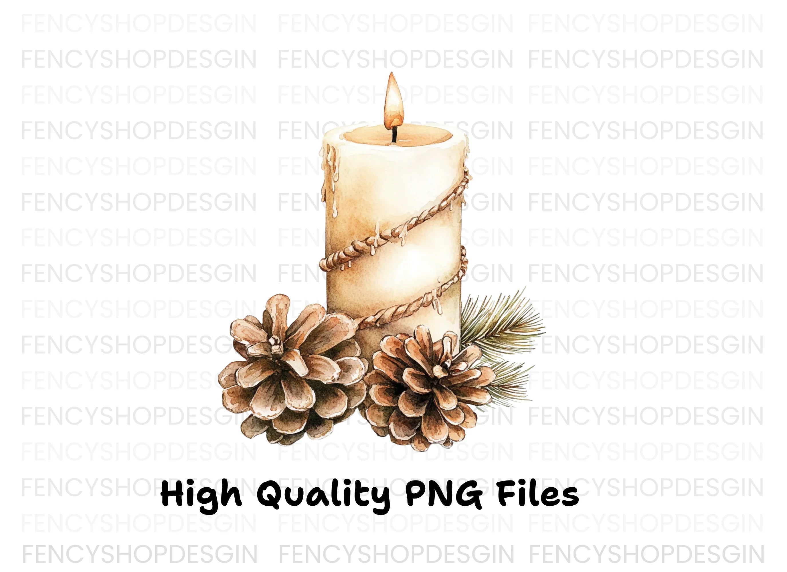 Christmas Candle Clipart Bundle
