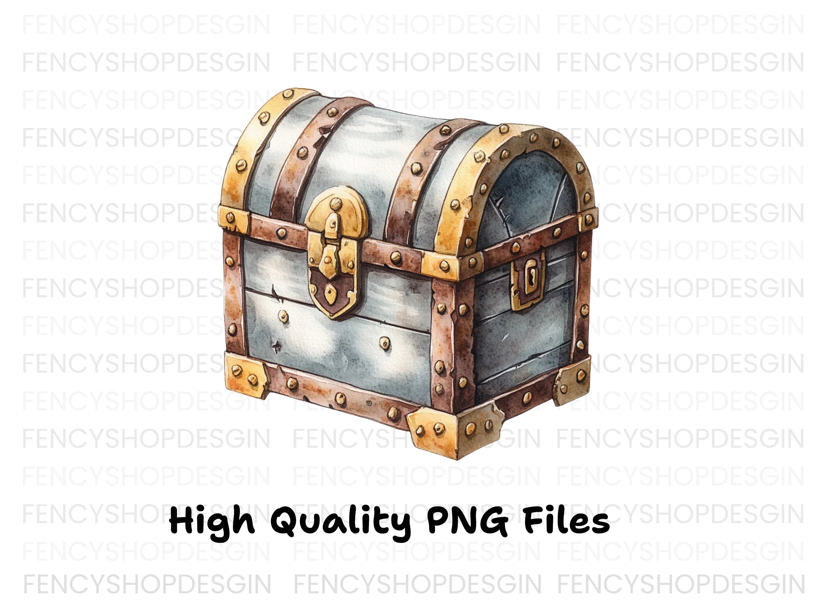 Vintage Treasure Chest Clipart Bundle