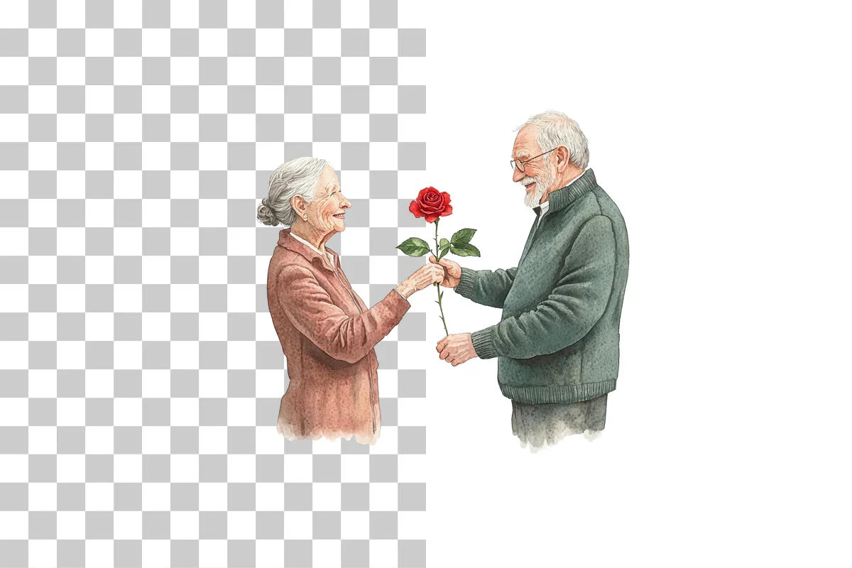 Old Couple Valentine's Day Clipart Bundle - CraftNest - Digital Crafting and Art