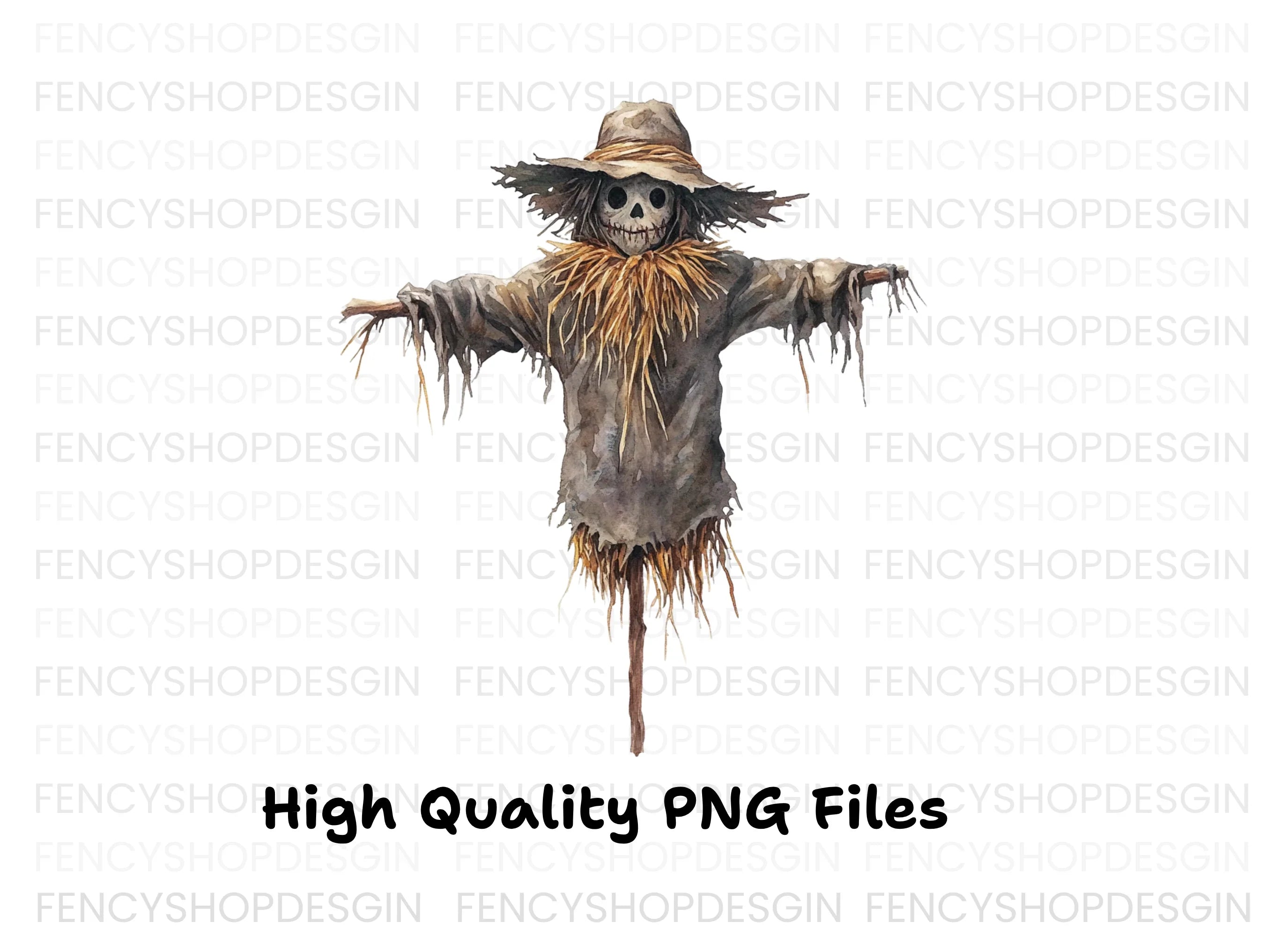 Spooky Scarecrow Halloween Clipart Bundle