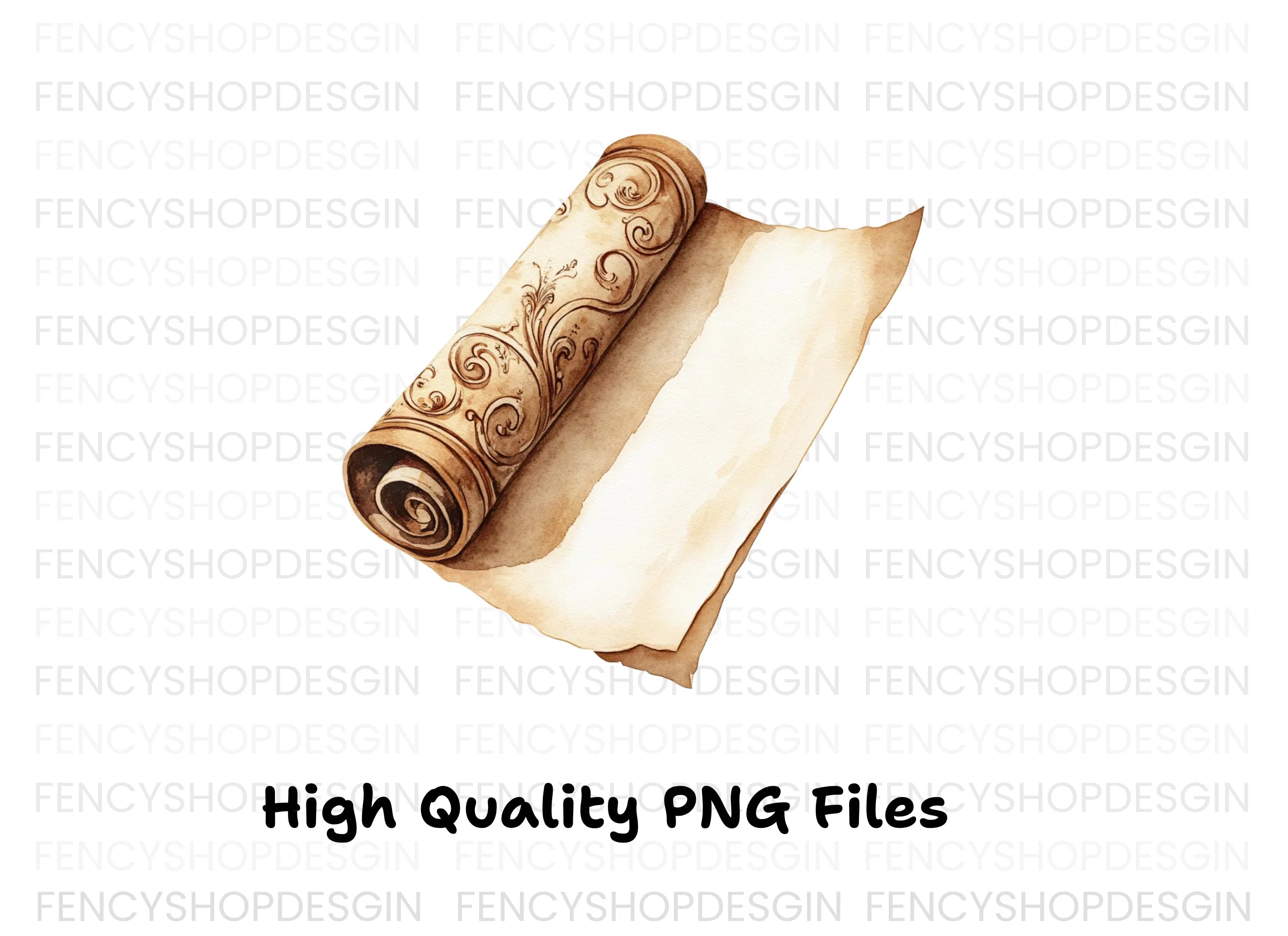 Vintage Old Scrolls Clipart Bundle