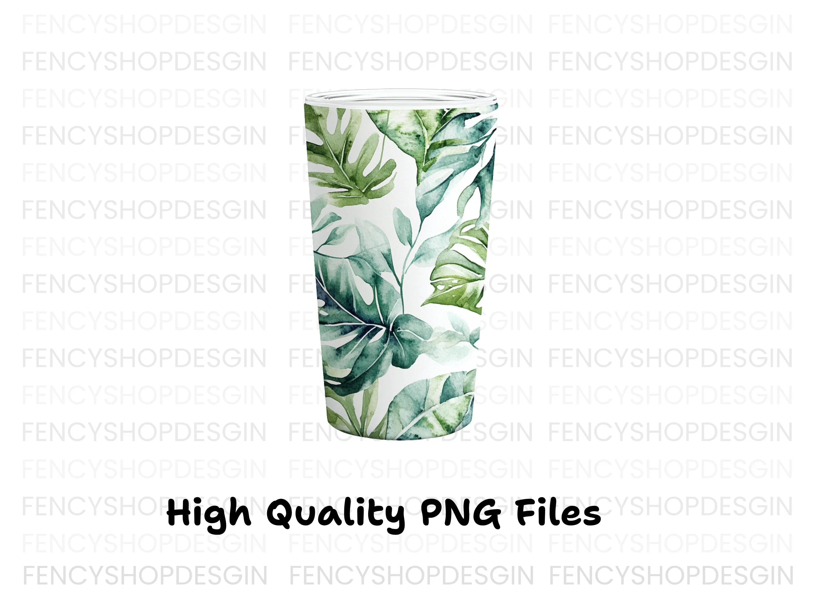 Tropical Leaf Tumbler Clipart Bundle