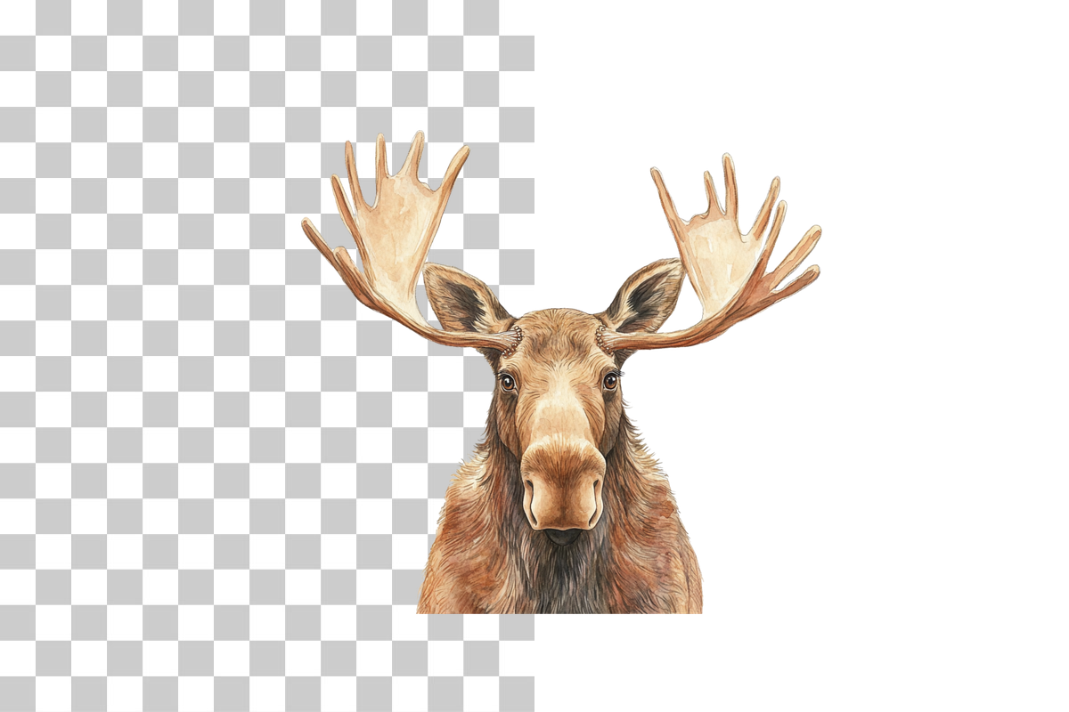 Funny Cartoon Moose Clipart Bundle