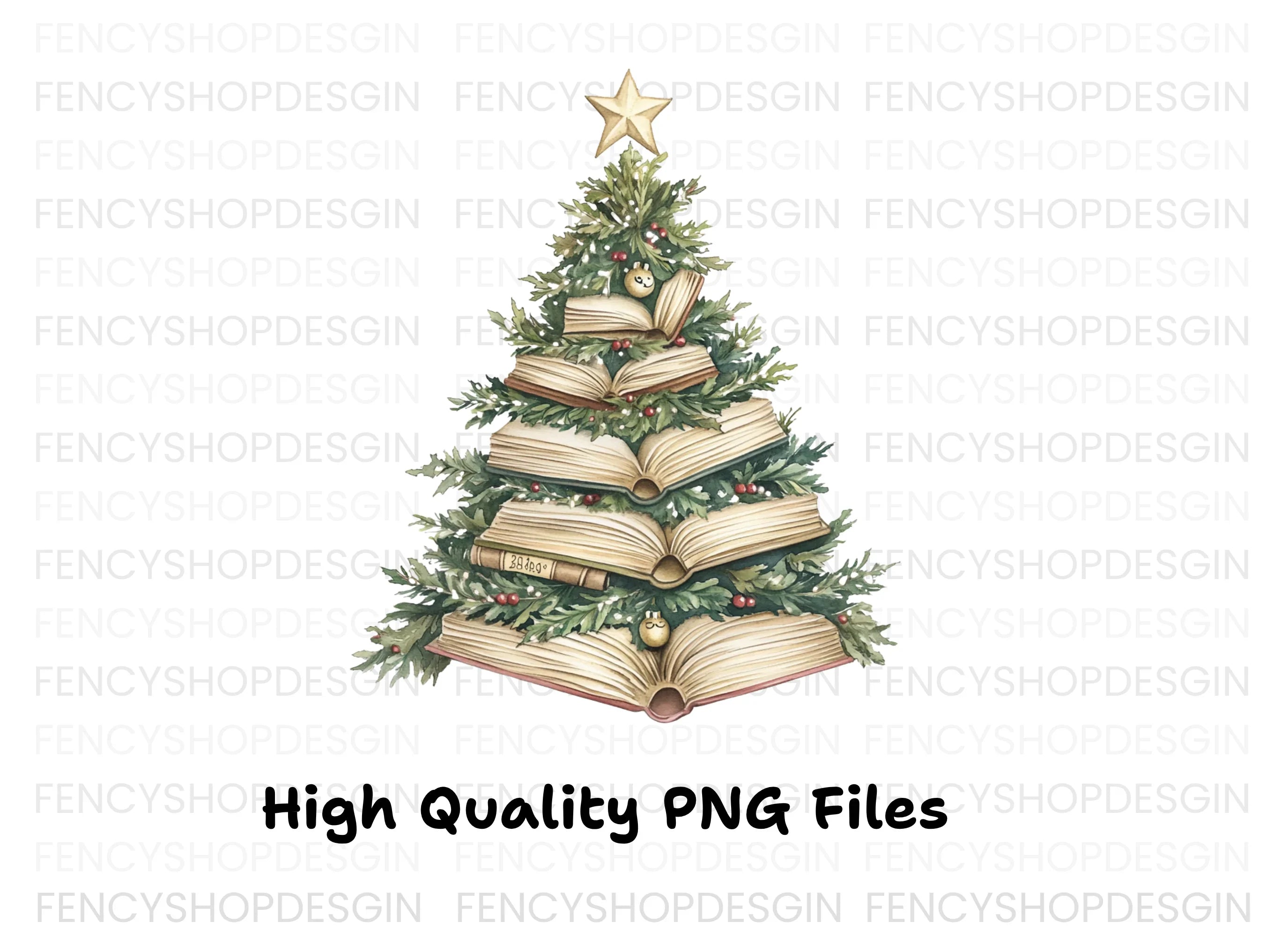 Festive Pine Christmas Trees Clipart Bundle