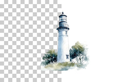 Lighthouse with Coastal Tree Frame Clipart Bundle - CraftNest - Digital Crafting and Art