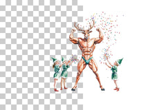 Bodybuilder Reindeer Clipart Bundle - CraftNest - Digital Crafting and Art