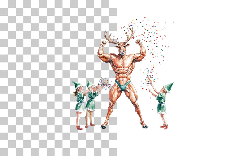 Bodybuilder Reindeer Clipart Bundle - CraftNest - Digital Crafting and Art