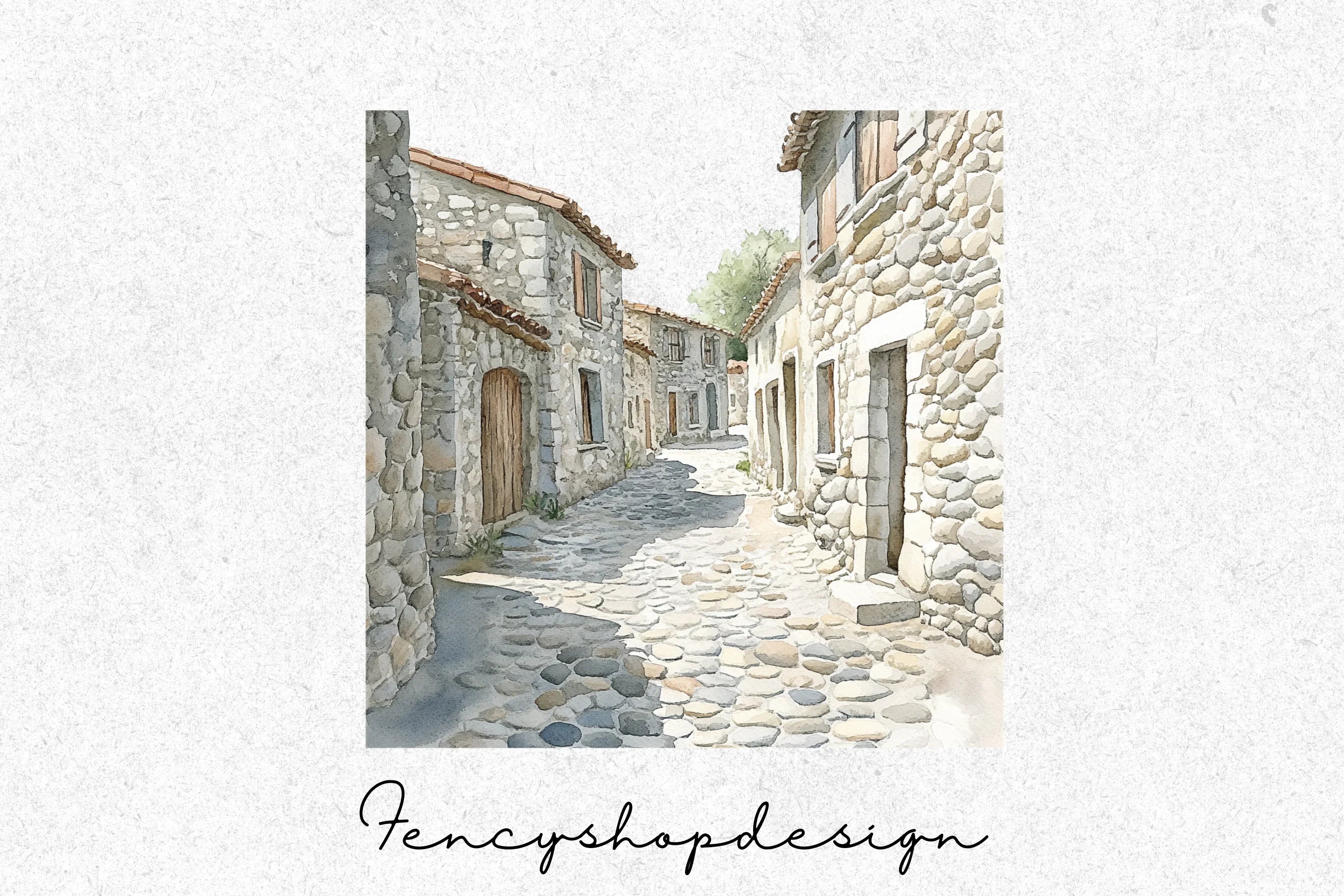 Charming Old World Cobblestone Path Clipart Bundle