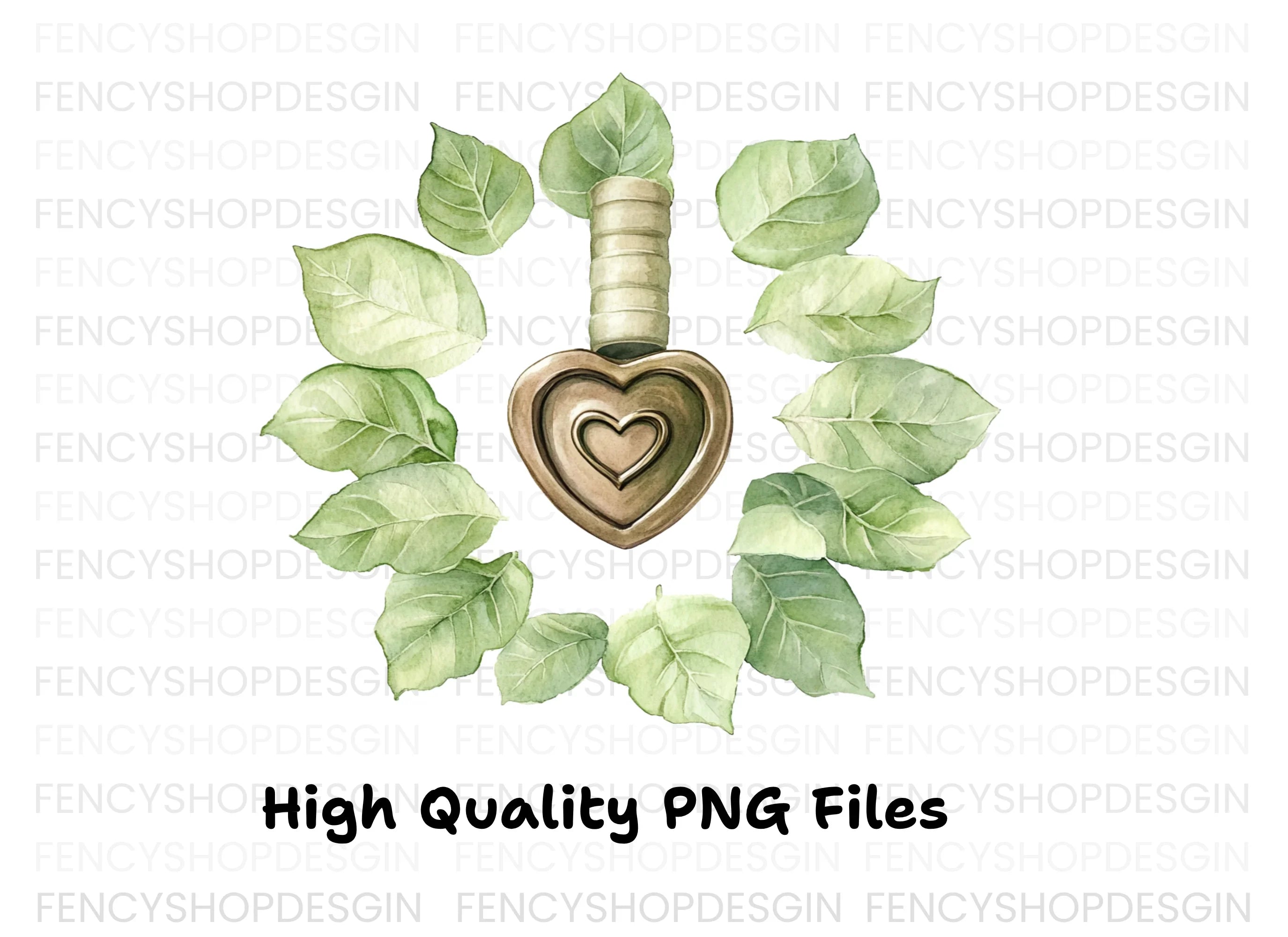 Botanical Heart Wax Seal Clipart Bundle