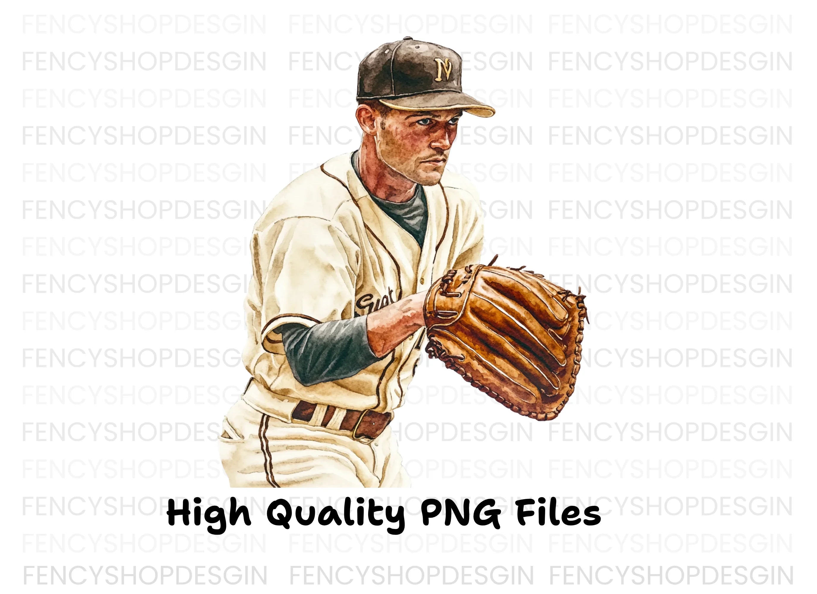Retro Baseball Players Duo Clipart Bundle