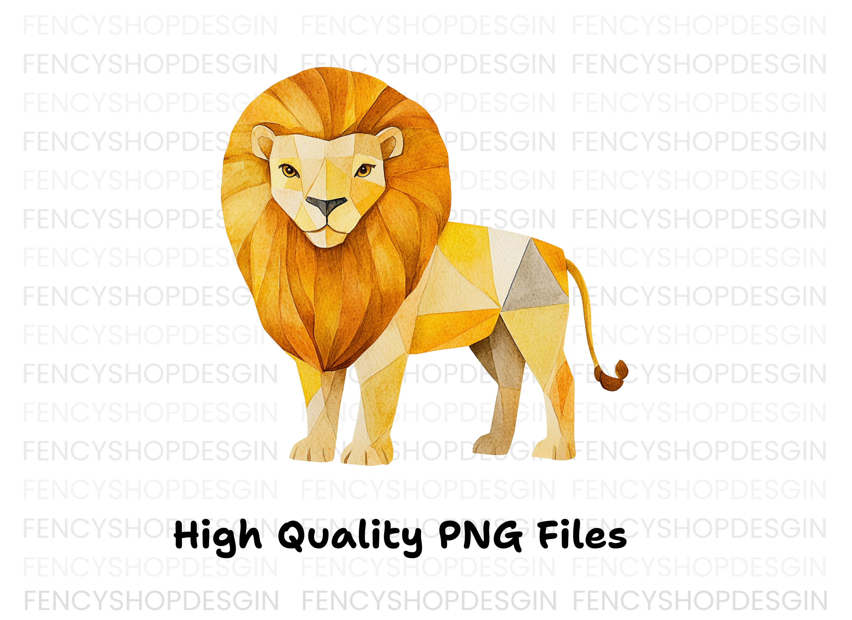 Abstract Polygonal Lion Clipart Bundle