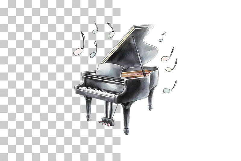 Grand Piano Music Notes Clipart Bundle - CraftNest - Digital Crafting and Art