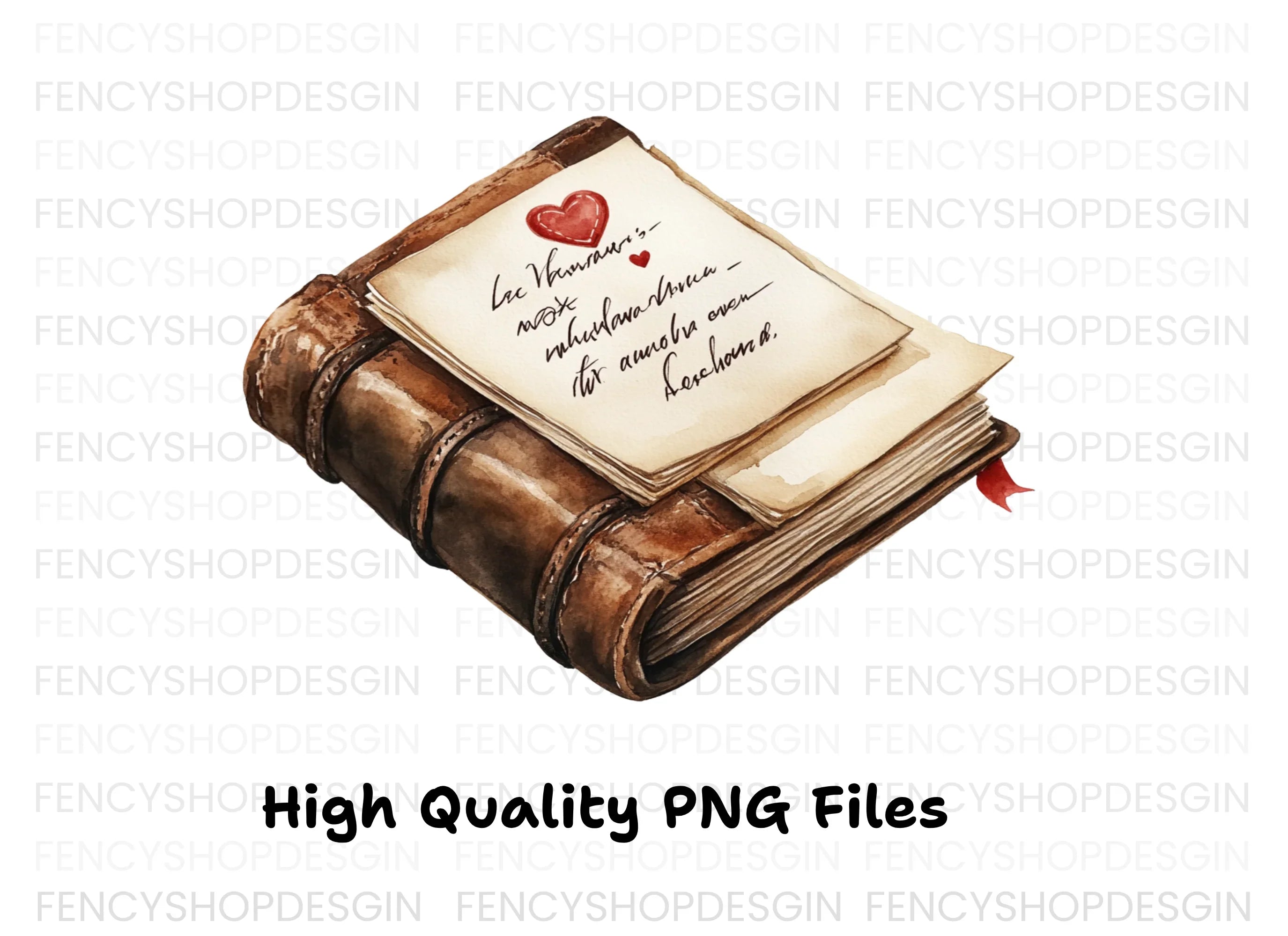 Love Letter on Old Book Clipart Bundle
