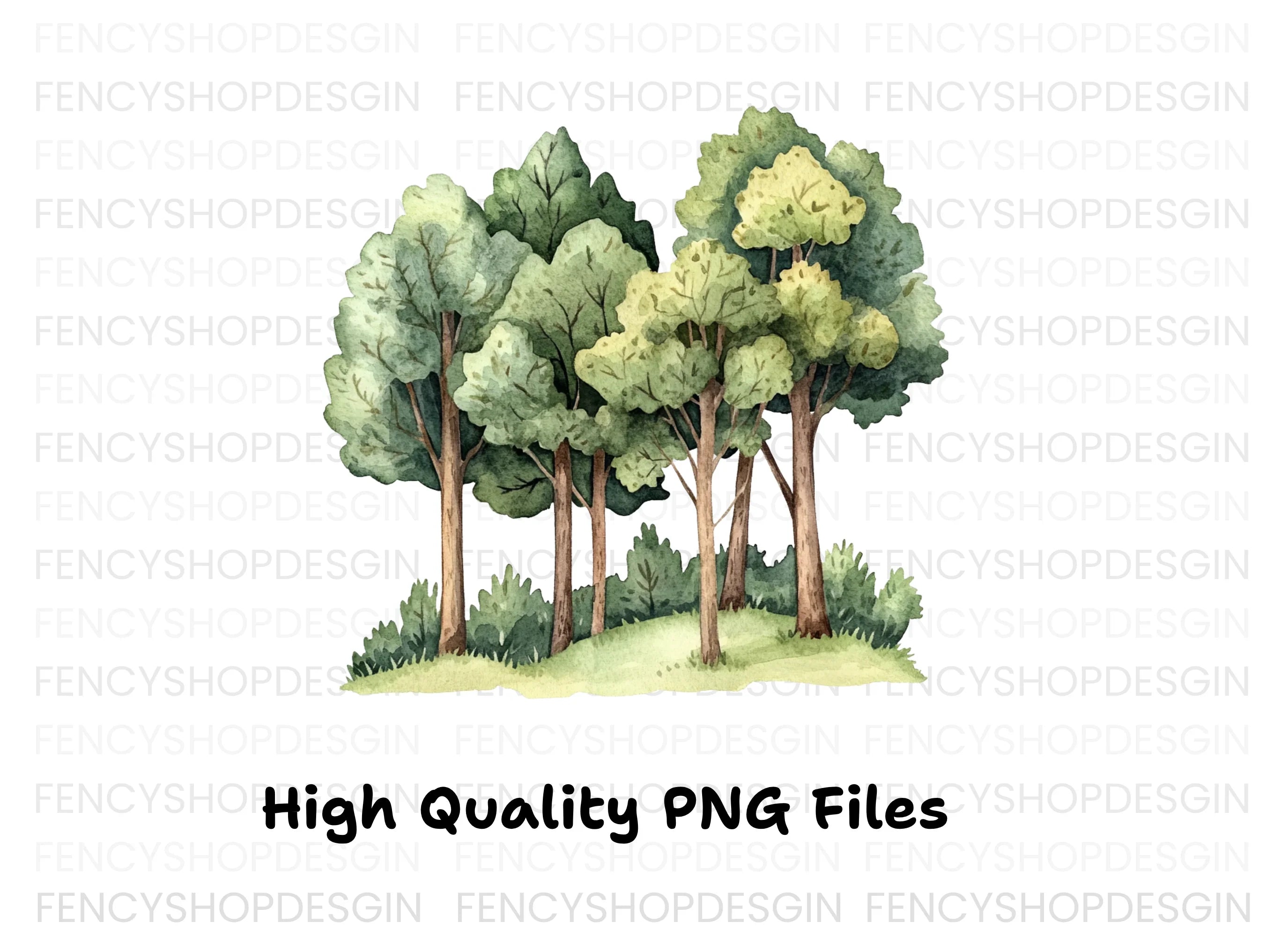 Forest Tree Group Clipart Bundle