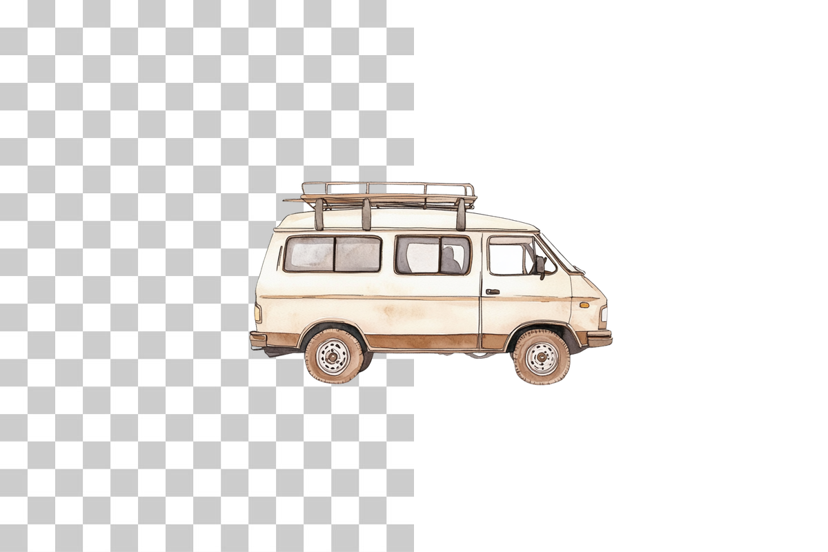 Camper Van RV in Nature Clipart Bundle
