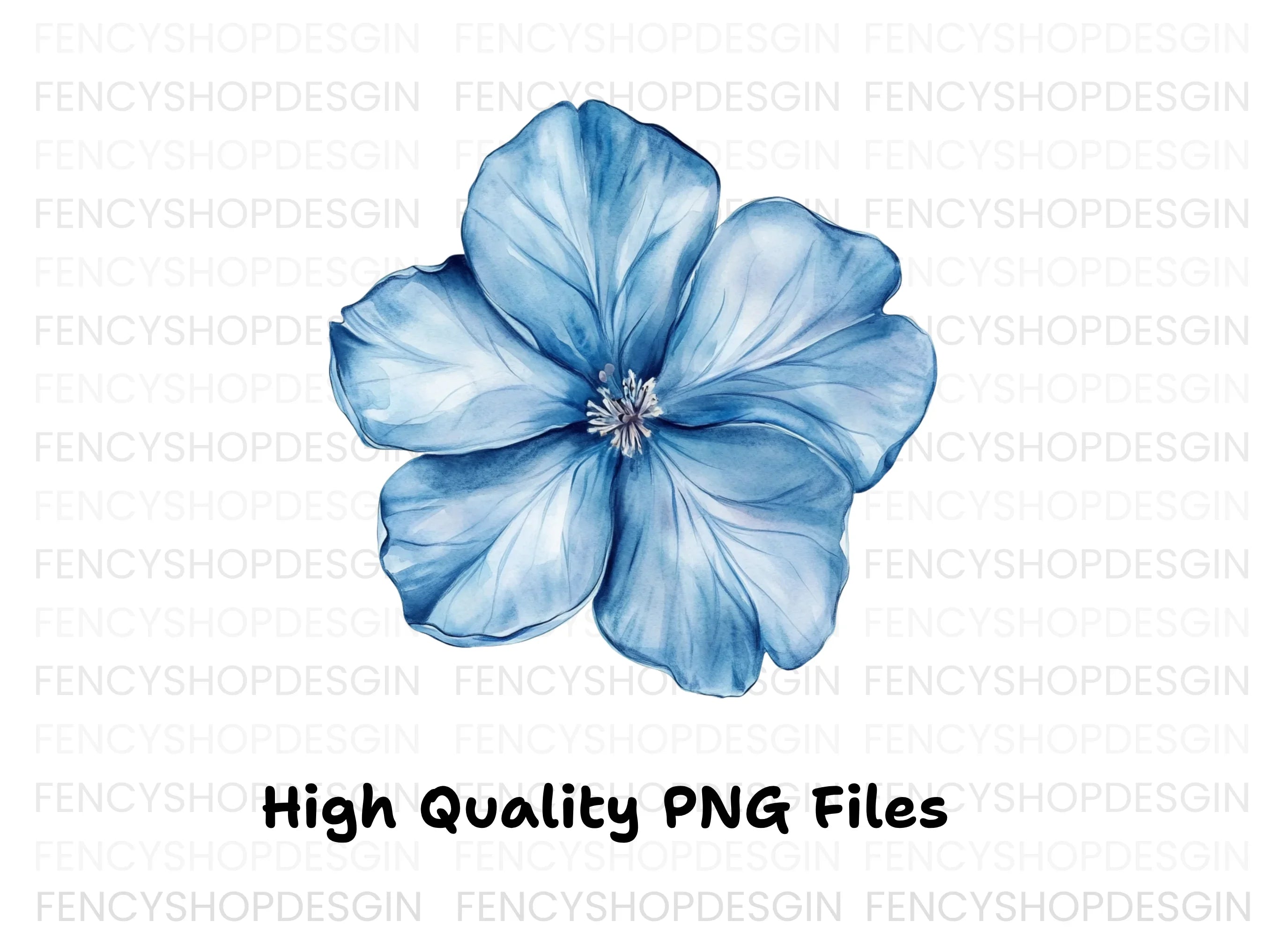 Blue Flower Clipart Bundle